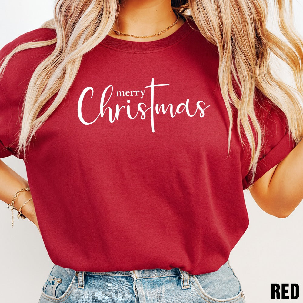 Merry Christmas Unisex Heavy Cotton Tee, Holiday T-Shirt, Festive Wear, Gift for Him, Gift for Her, Christmas Apparel