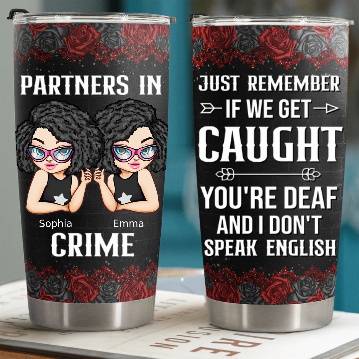 Personalized partners in crime new version personalized tumbler cup fri091103vupg