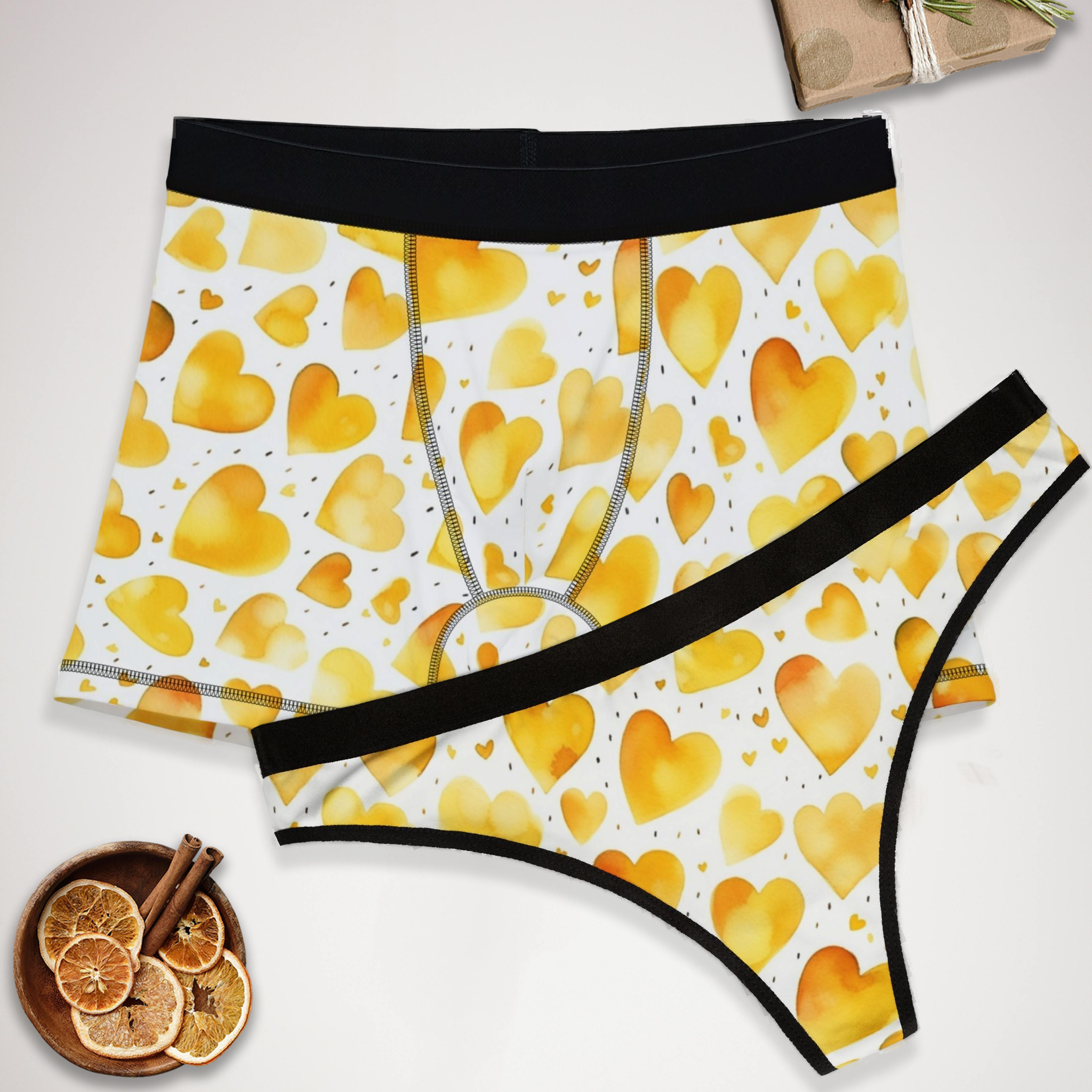 Matching underwear Valentines Day Heart Extra for couples boxer & thong set