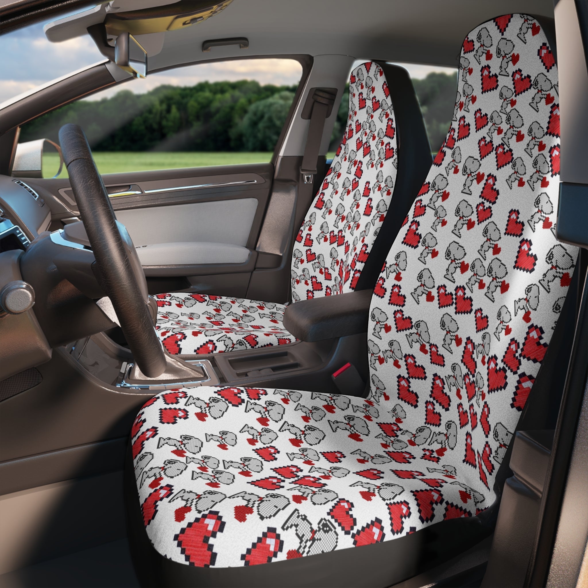 Auto Car Chair Seat Covers snoopy hearts valentine