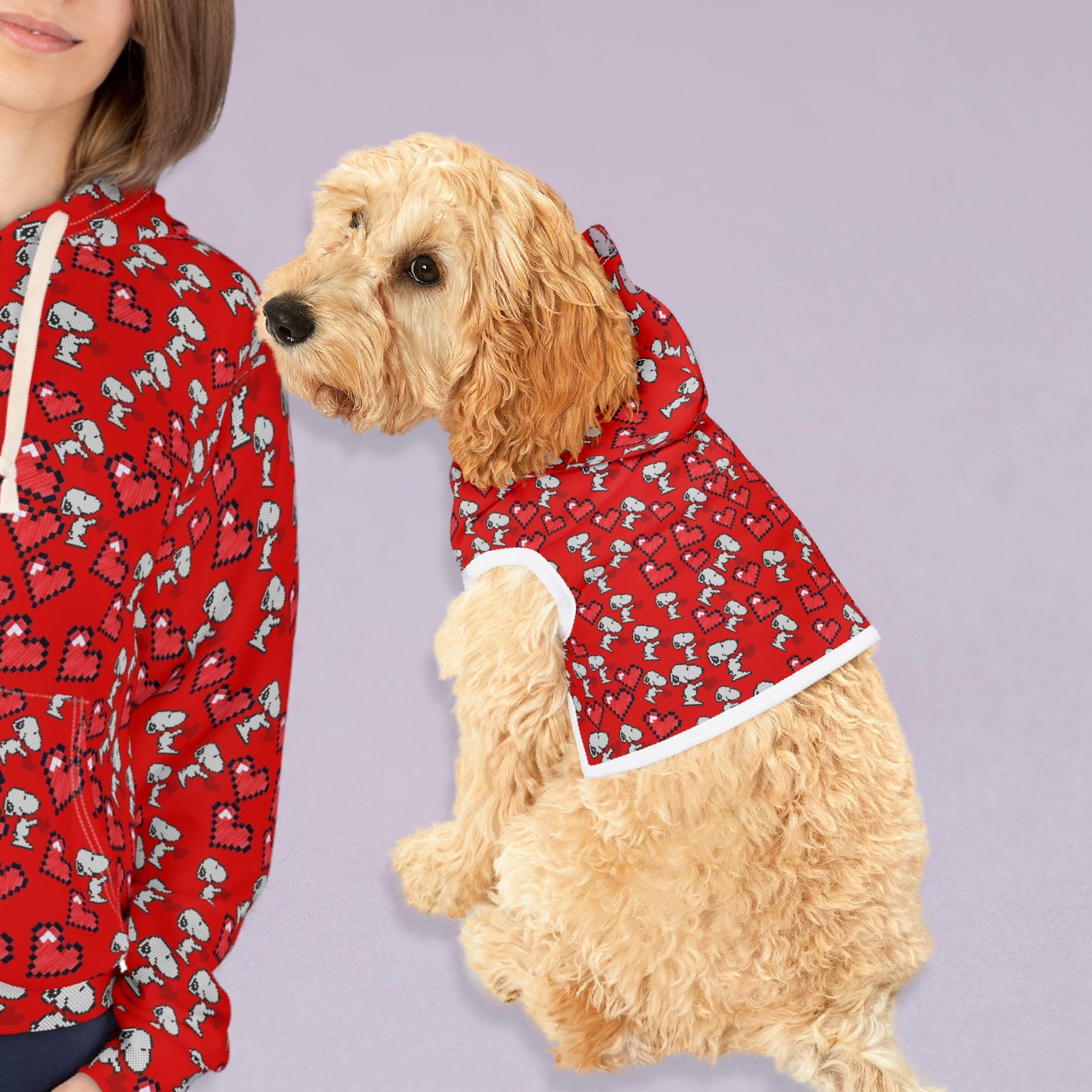 Matching Cat & Dog Pet and Owner Outfits snoopy hearts valentine unisex sweaters/hoodies