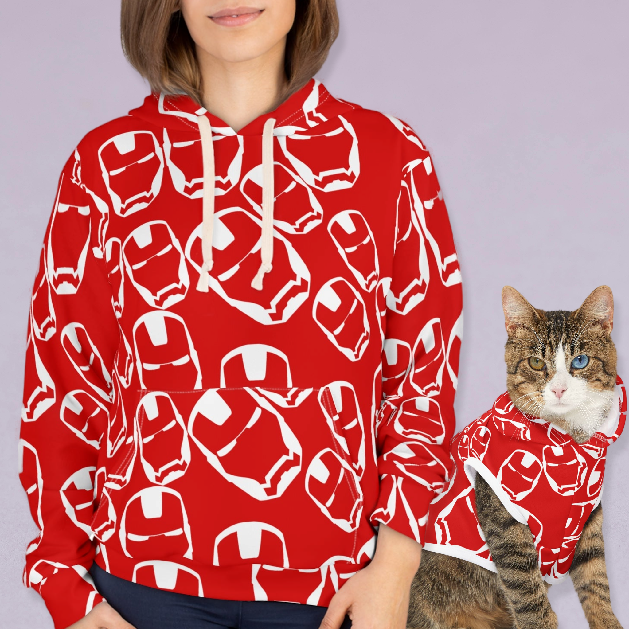 Matching Cat & Dog Pet and Owner Outfits iron man unisex sweaters/hoodies