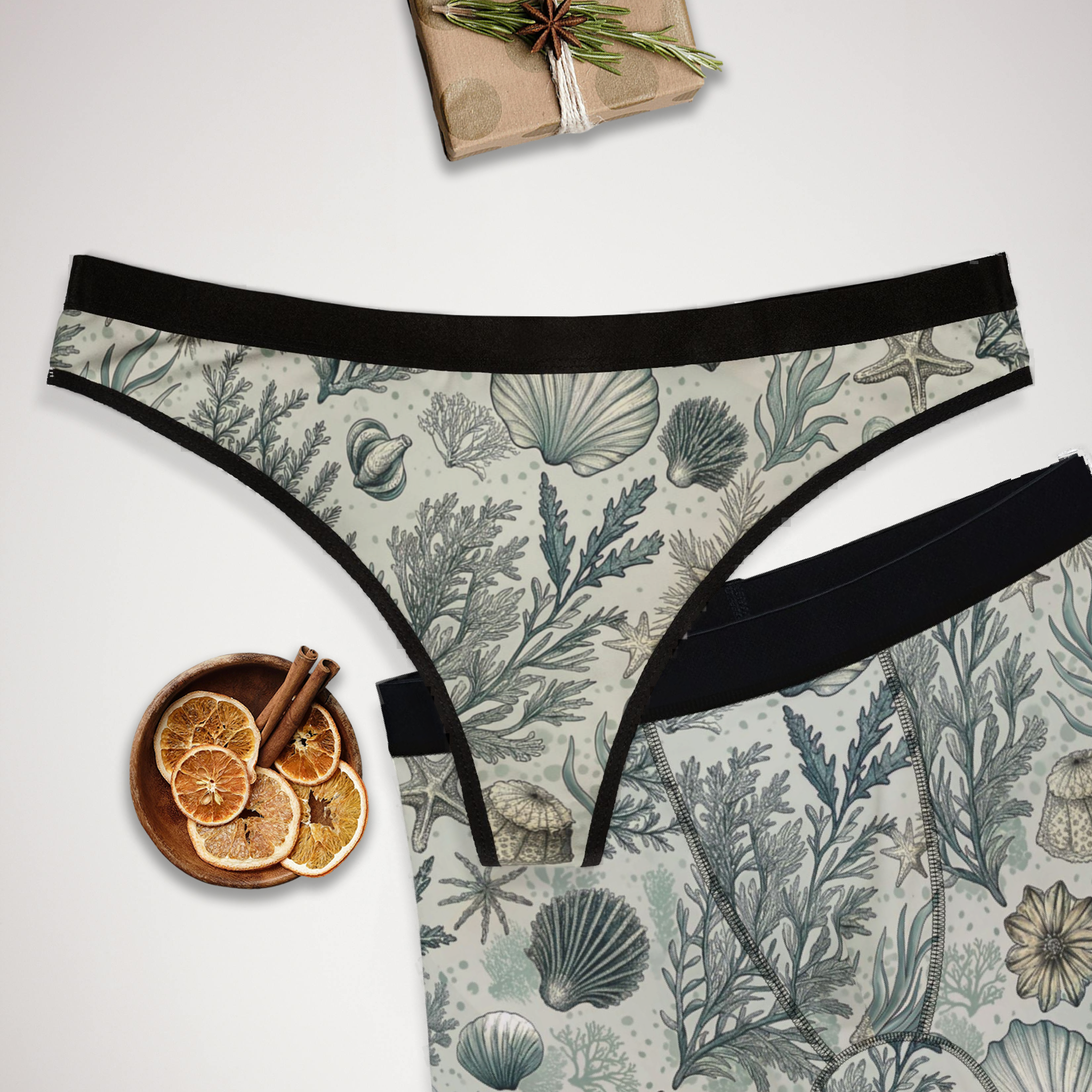 Matching underwear Sea Ocean Extra for couples boxer & thong set