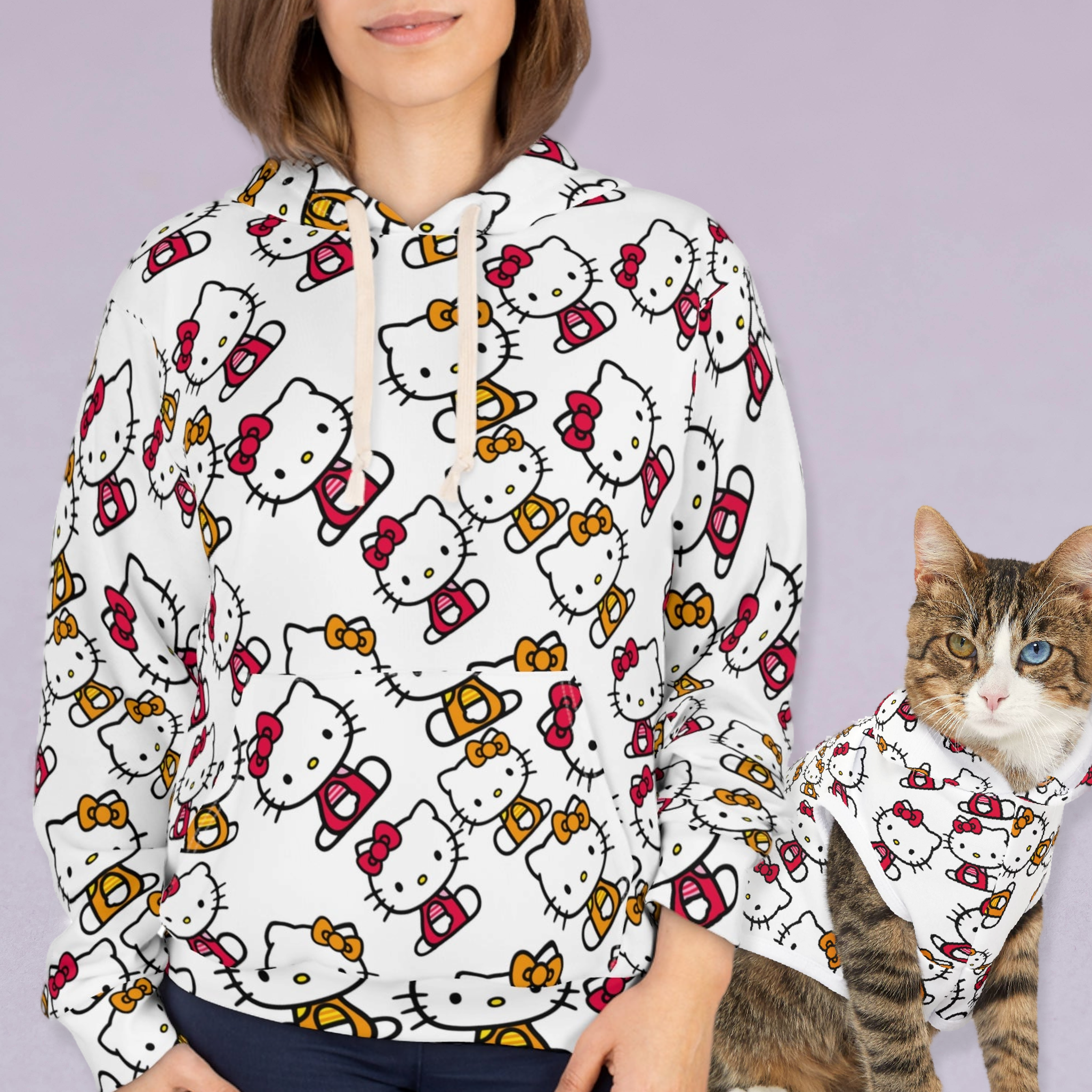 Matching Cat & Dog Pet and Owner Outfits kitty two colors unisex sweaters/hoodies