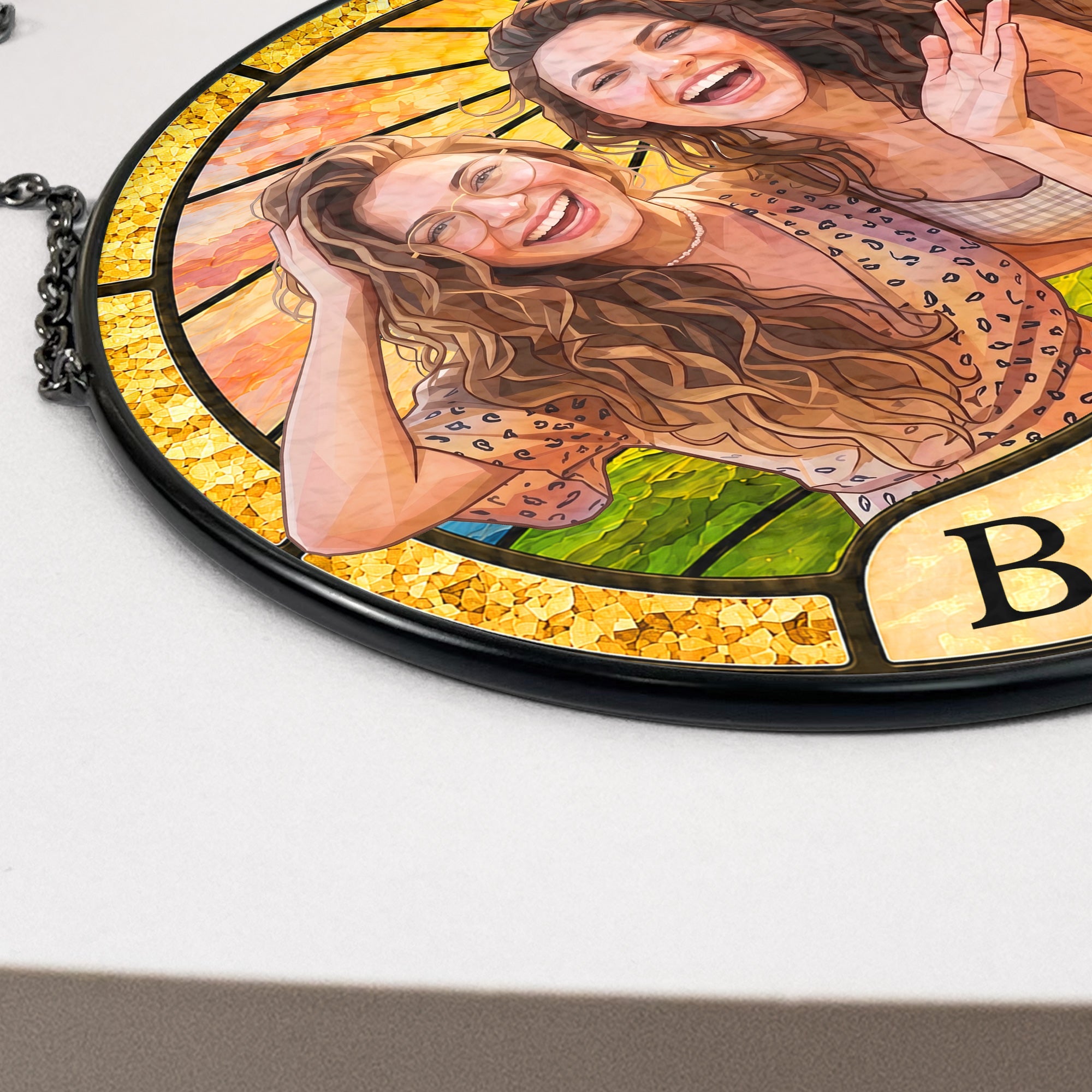 Friendship Gifts Photo Stained Glass - Personalized Window Hanging Suncatcher
