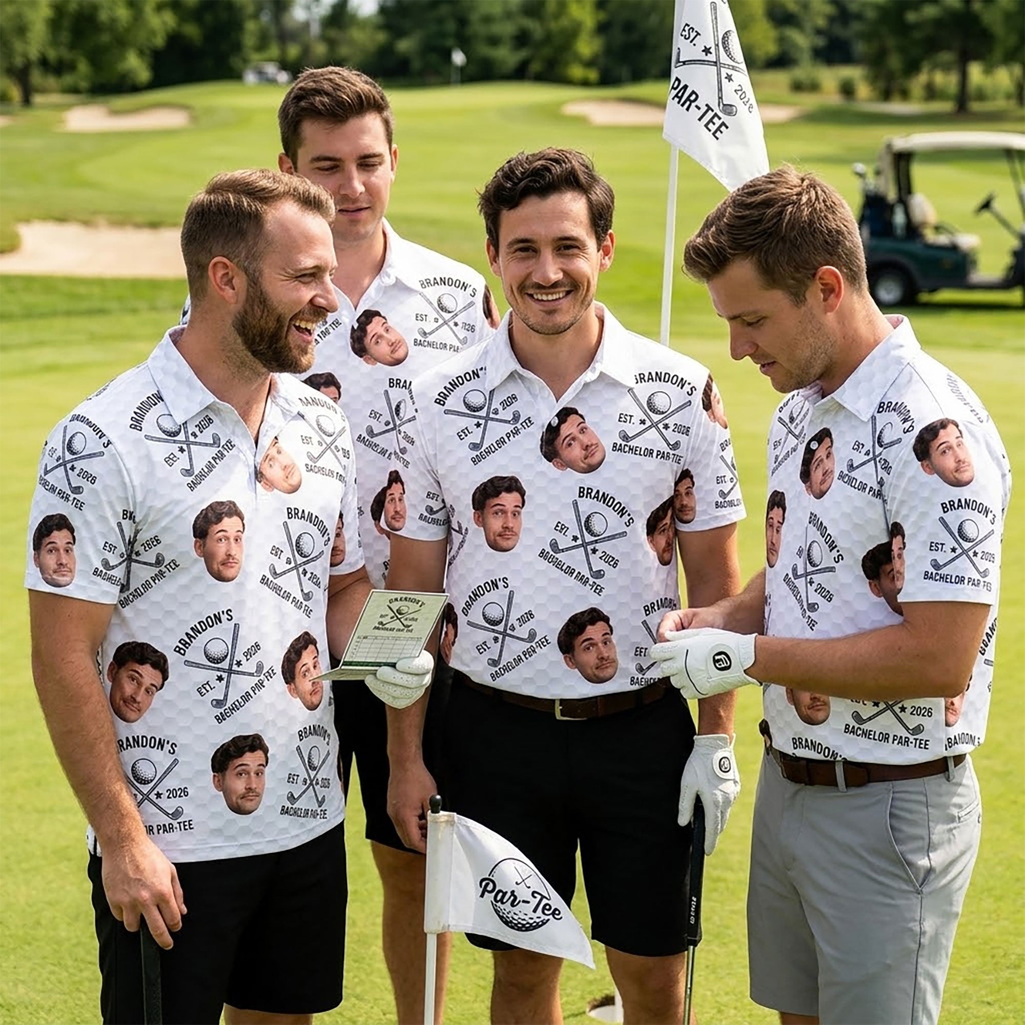 Funny Golf Bachelor Party Gifts - Matching Golf Tee For Groom, Groomsmen - Personalized Polo Shirt