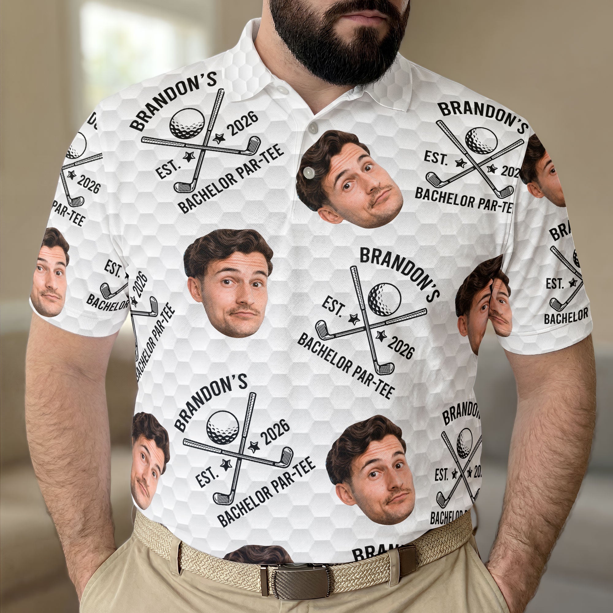 Funny Golf Bachelor Party Gifts - Matching Golf Tee For Groom, Groomsmen - Personalized Polo Shirt