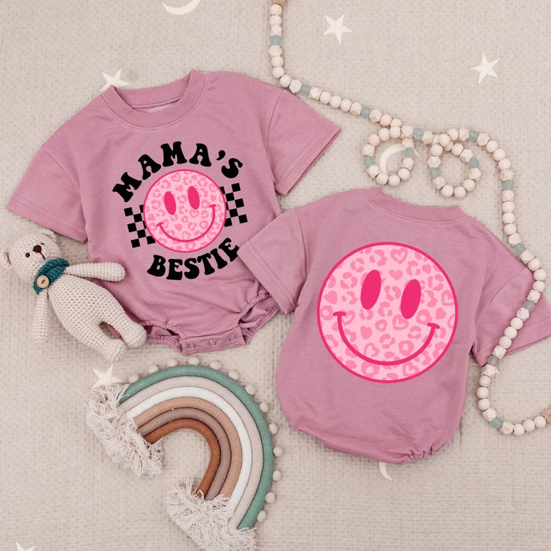 Mama's Bestie Romper, Mommy & Me Bodysuit , Mama's Girl Shirt , Romper for Baby Girl, Baby Girl Outfit, Gift For Baby Girl, Mother Day Gift