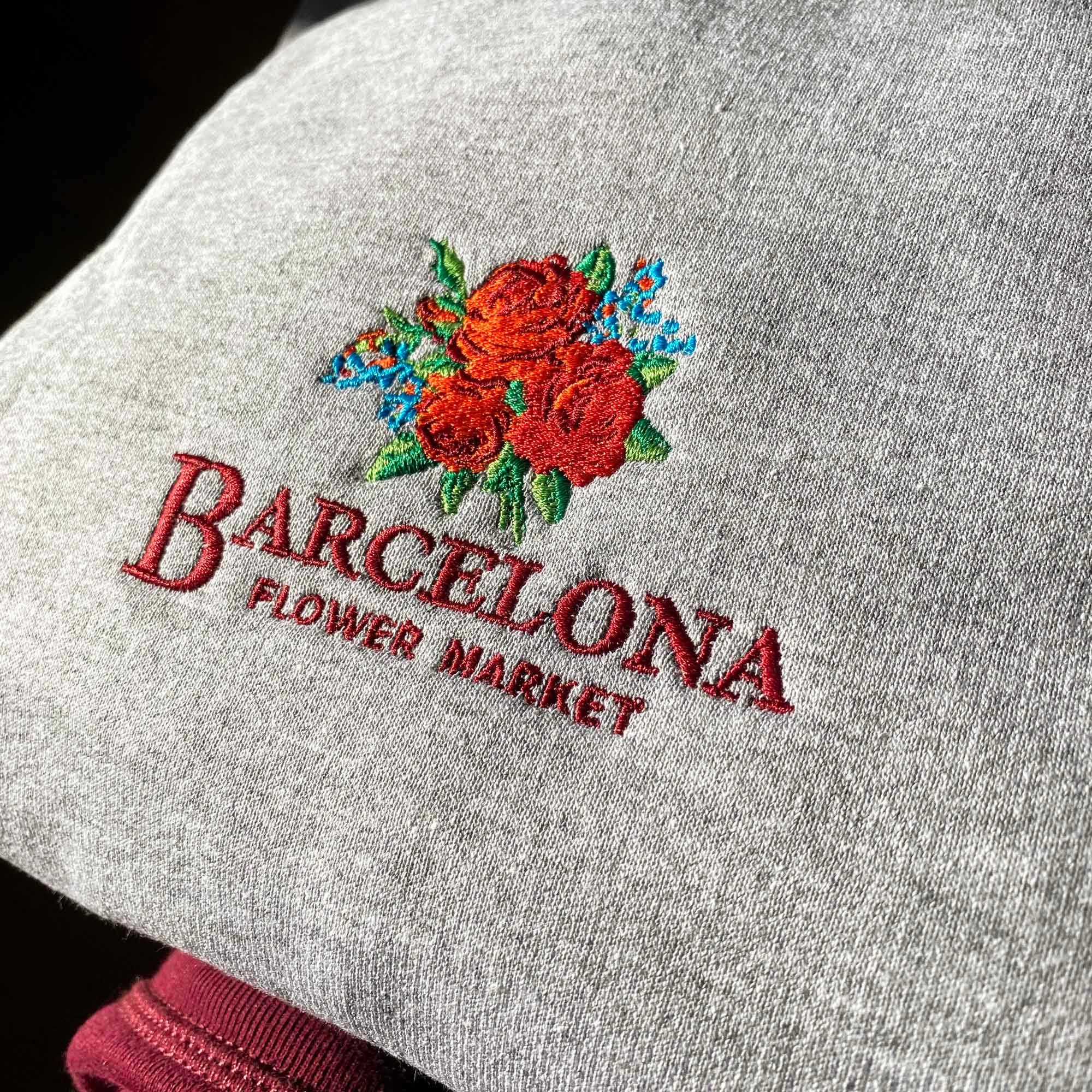 Barcelona Sweatshirt, Spain crewneck, Vintage Flower Market Embroidered sweater