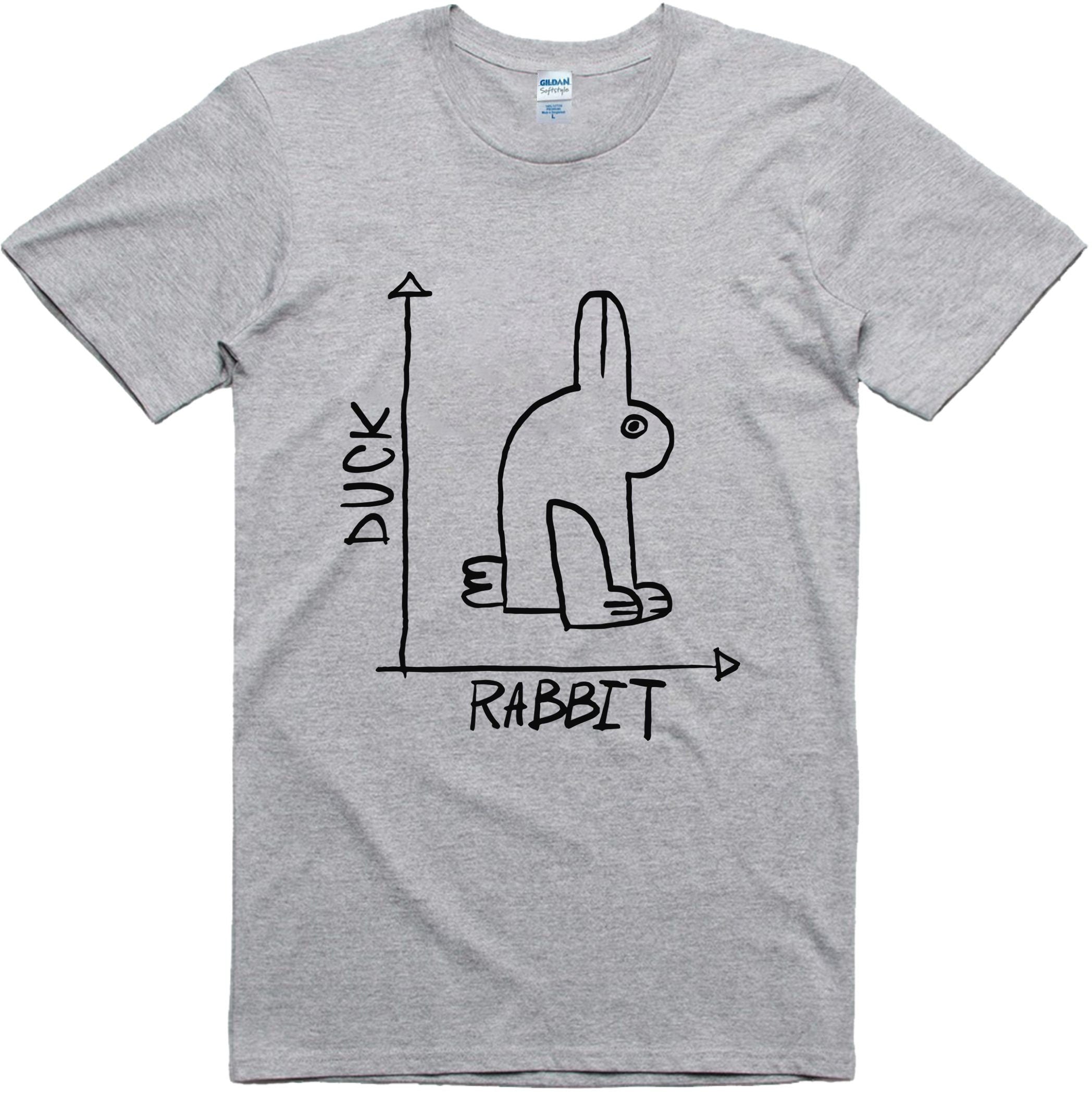 Men's Funny Rabbit Duck T-Shirt, Regular Fit 100% Cotton Tee, Viral Optical Illusion, Casual Summer Top, Birthday Gift for Him