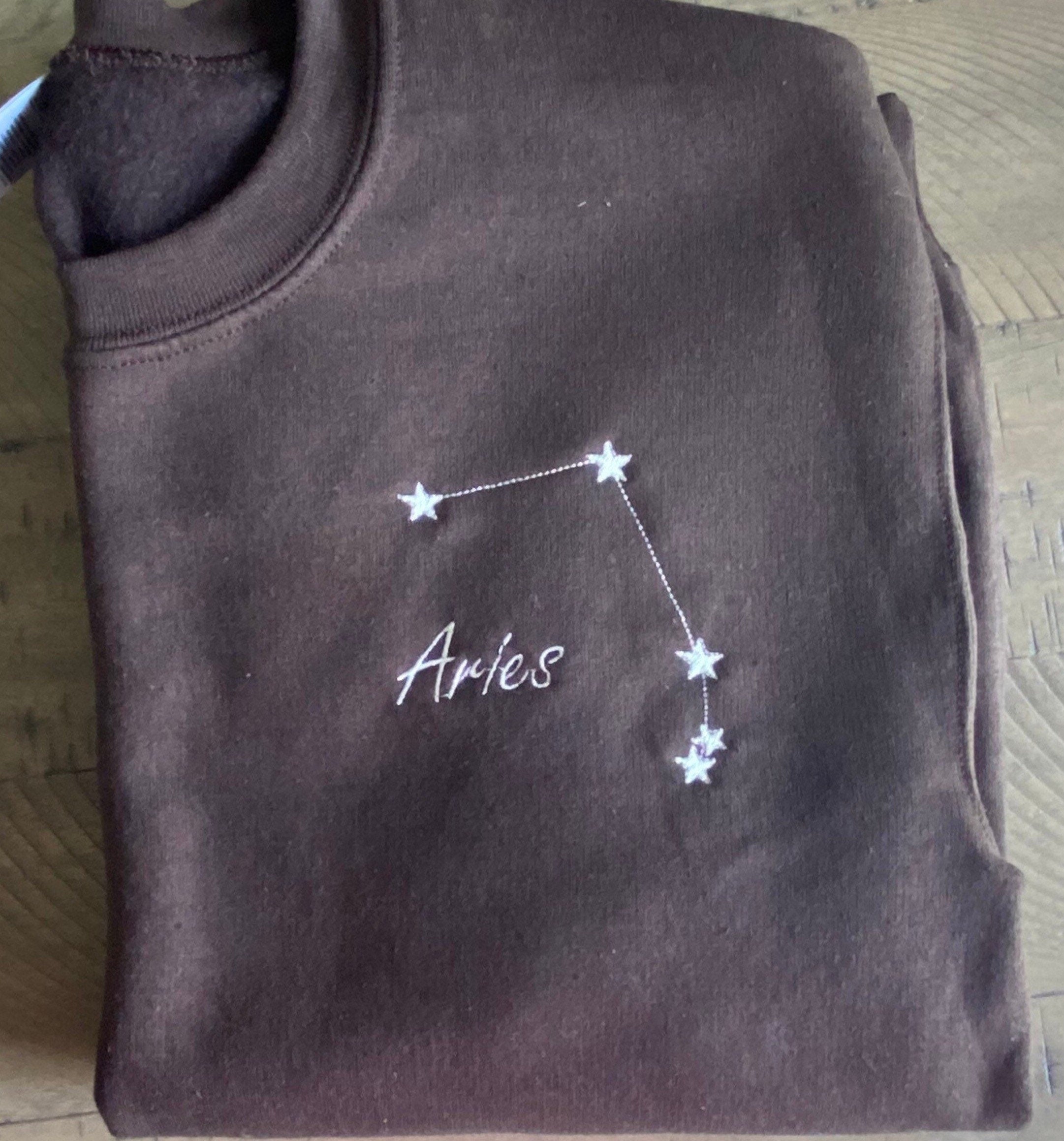 Astrology Embroidered Sweater Astrology Crewneck- Cute Vintage Sweatshirt - Trendy Crewneck