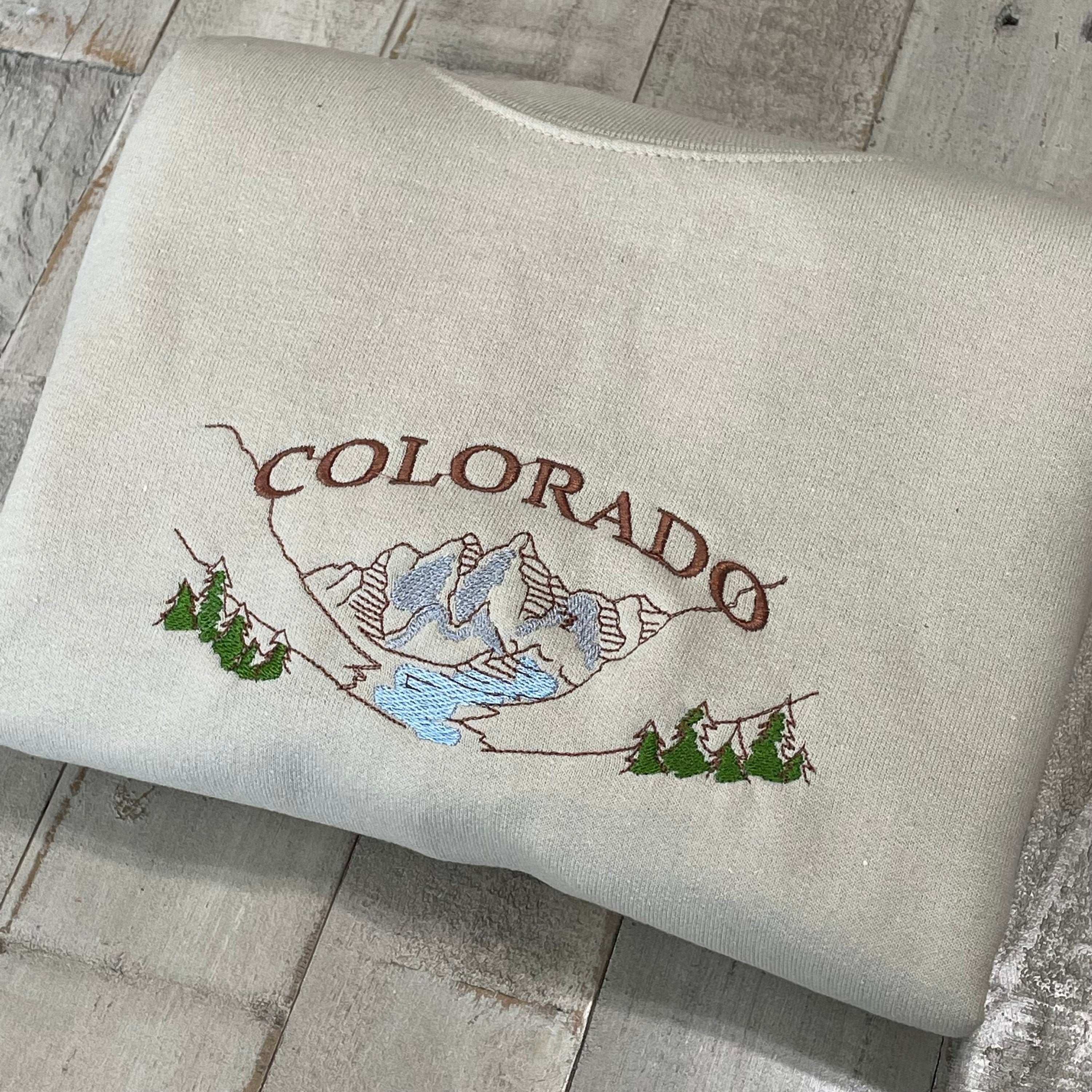 Colorado Embroidered Sweatshirt, Colorado sweatshirt, Colorado Mountain Sweatshirt