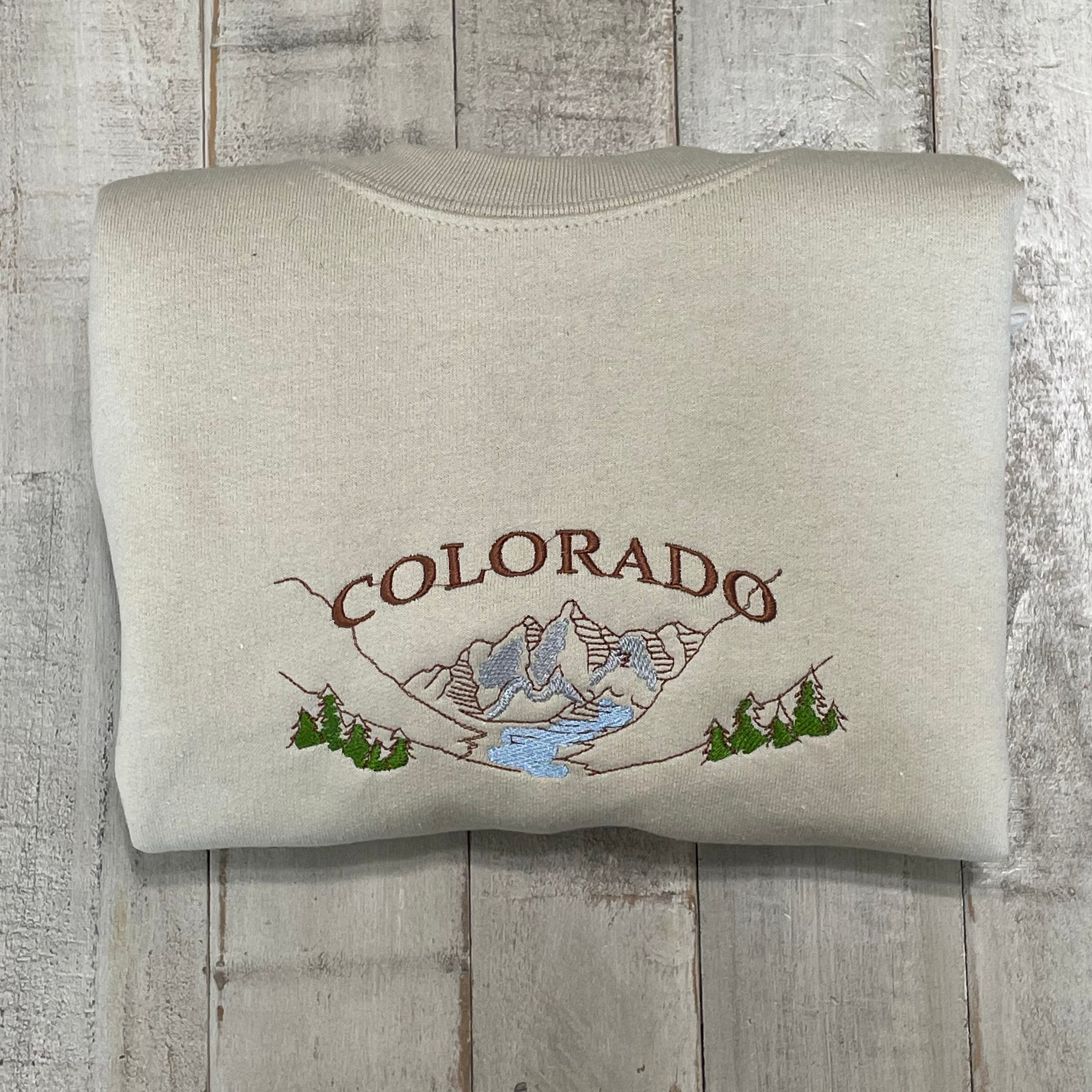 Colorado Embroidered Sweatshirt, Colorado sweatshirt, Colorado Mountain Sweatshirt