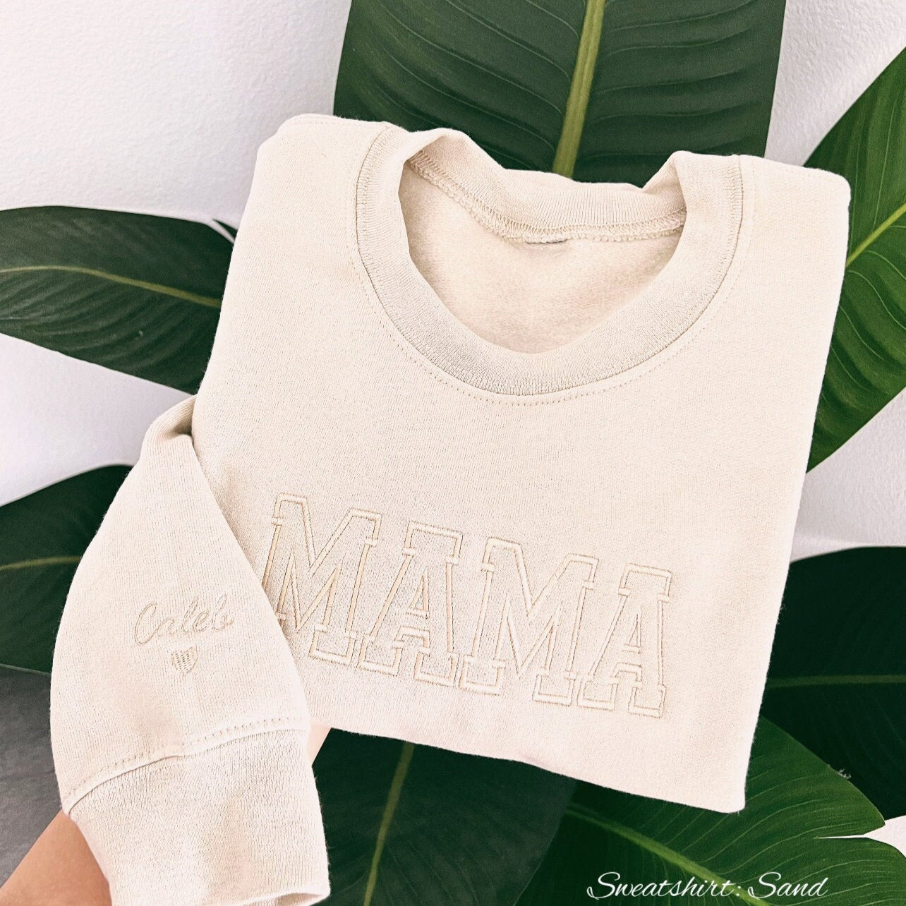 Custom Embroidered MAMA Sweatshirt | Gifts for Mom | Mom Style | Cozy Lounge Wear | Lightweight Sweatshirt | Thanksgiving & Christmas gift