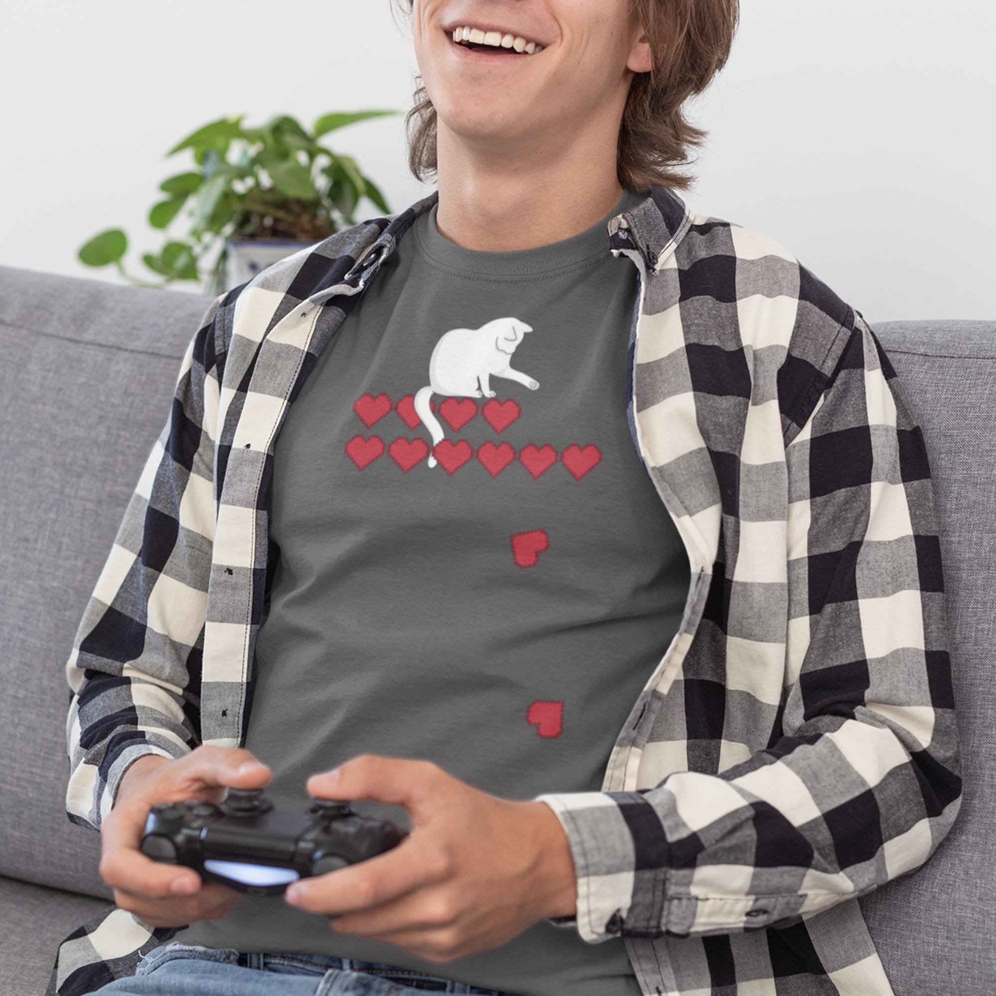 Killing Lives Cat Gamer Shirt, Gildan 5000 Unisex Heavy Cotton Tee, Funny Gift for Cat Mom & Dad, Printify Choice, Valentine's Day Outfit