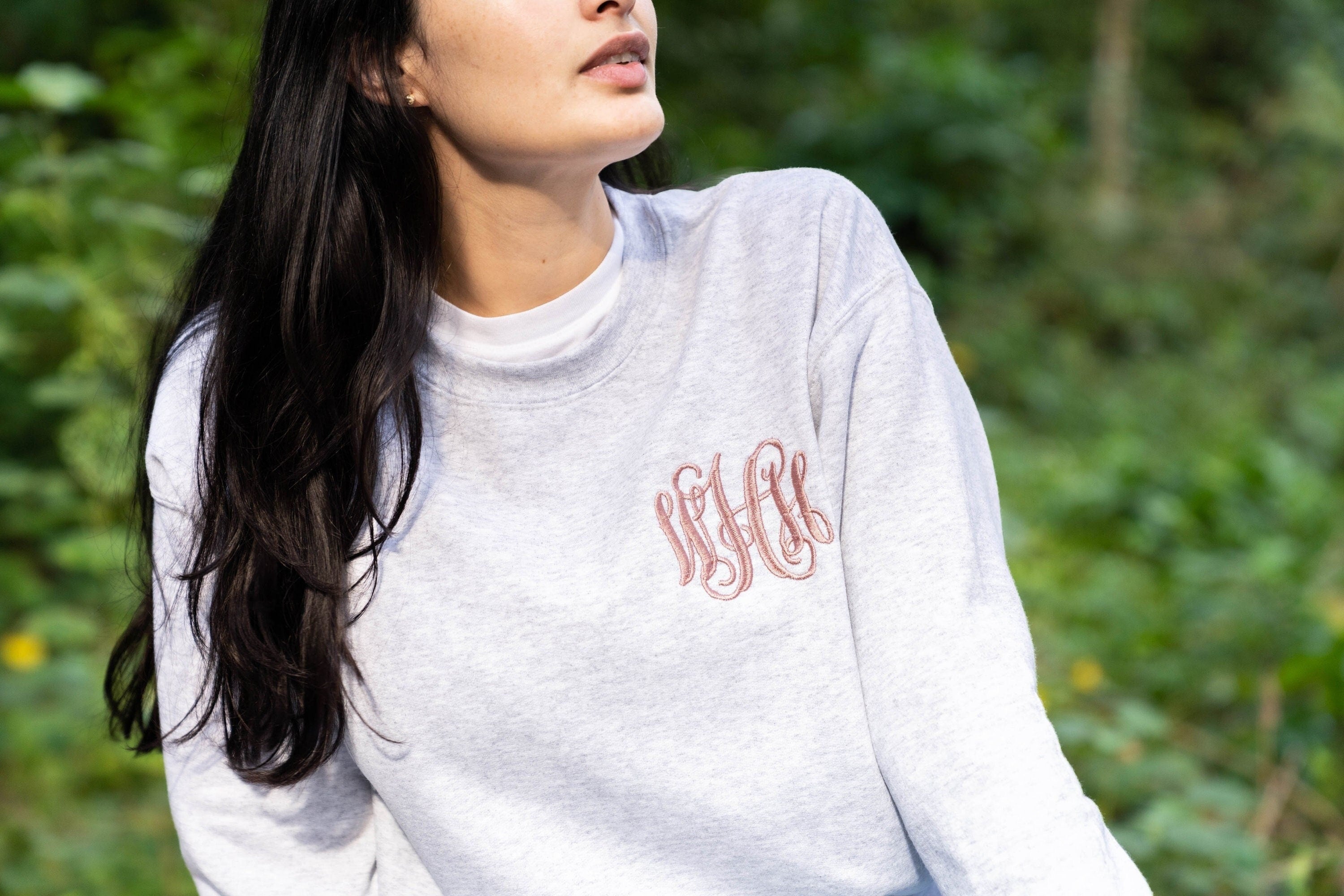 Embroidered Monogram Sweatshirt, Monogrammed Crewneck Sweatshirt, Custom Personalized Pullover, Gifts for Her