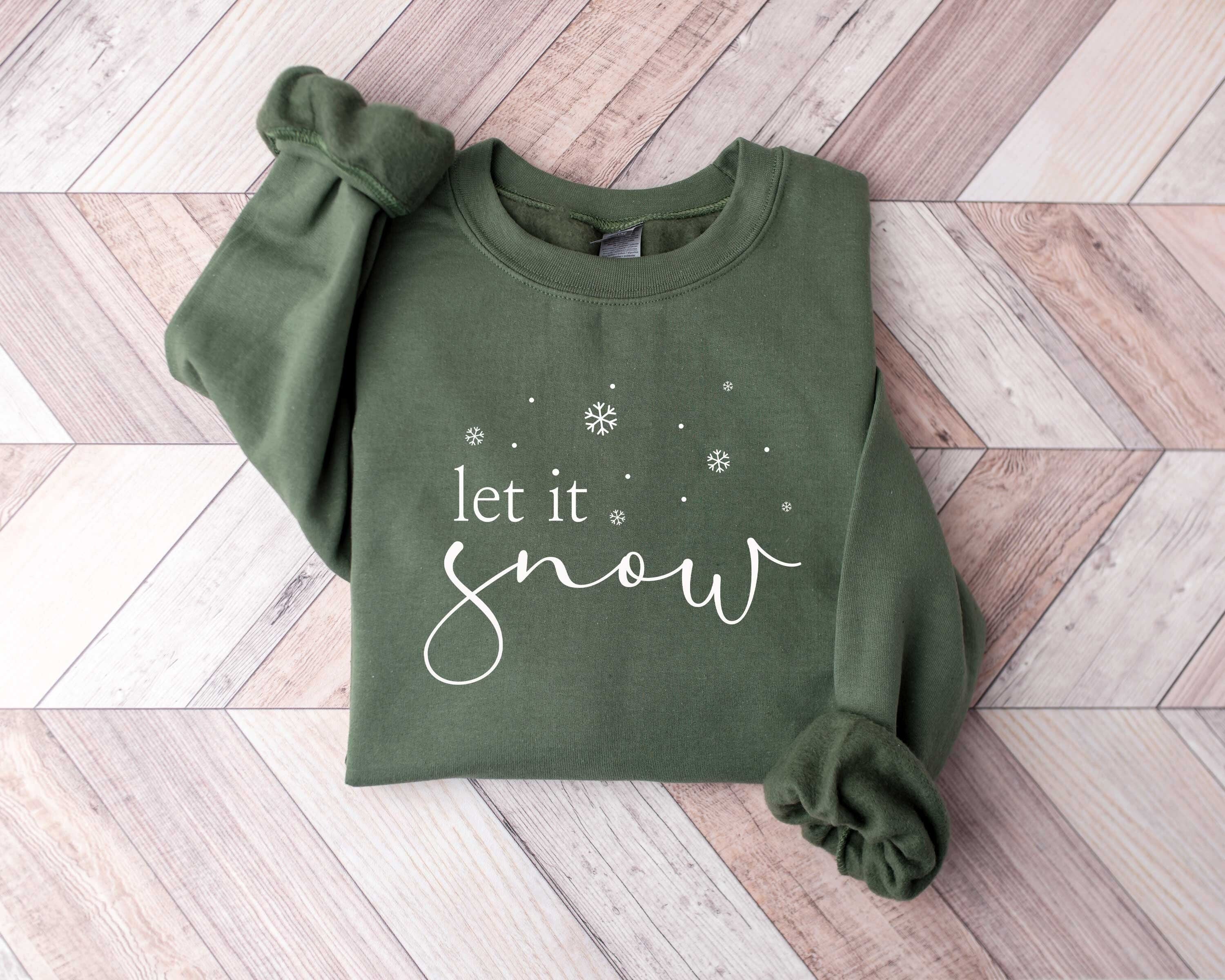 Let It Snow Gildan 18000 Sweatshirt, Winter Lover Gift, Cozy Christmas Outfit for Women, Printify Choice Holiday Aesthetic