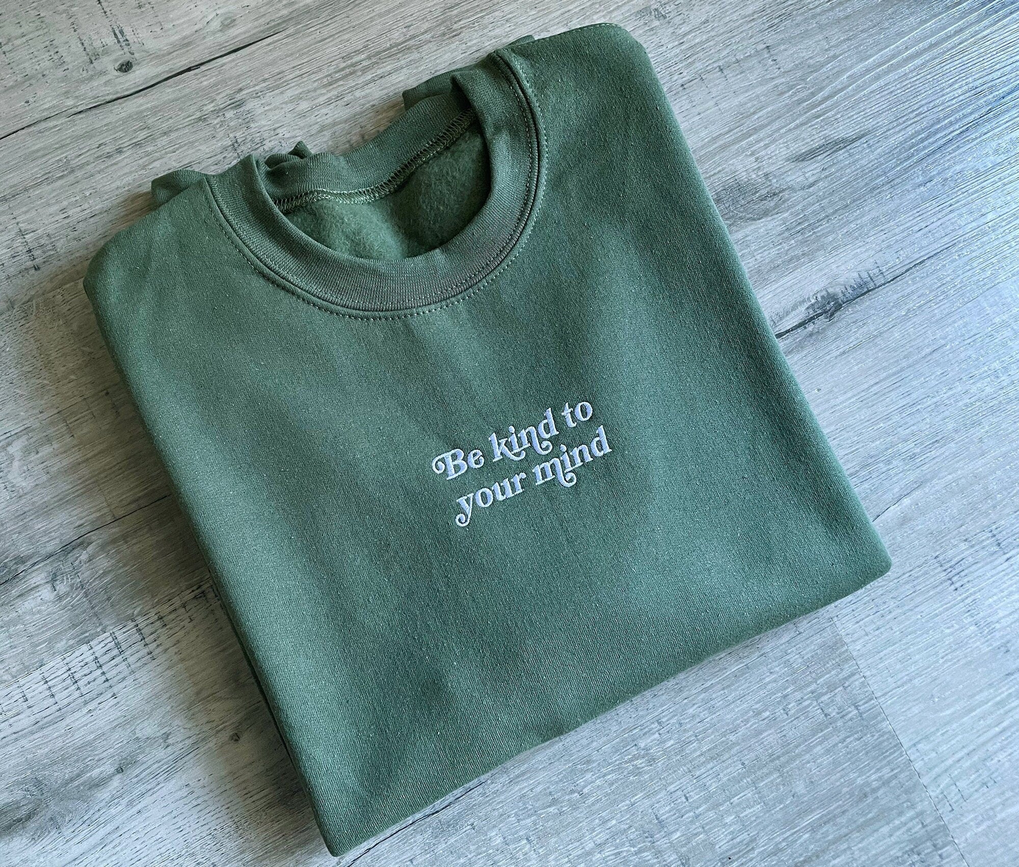 Be Kind to Your Mind Sweatshirt Embroidered Sweatshirt Mental Health Sweatshirt Embroidered Crewneck Vintage Sweatshirt