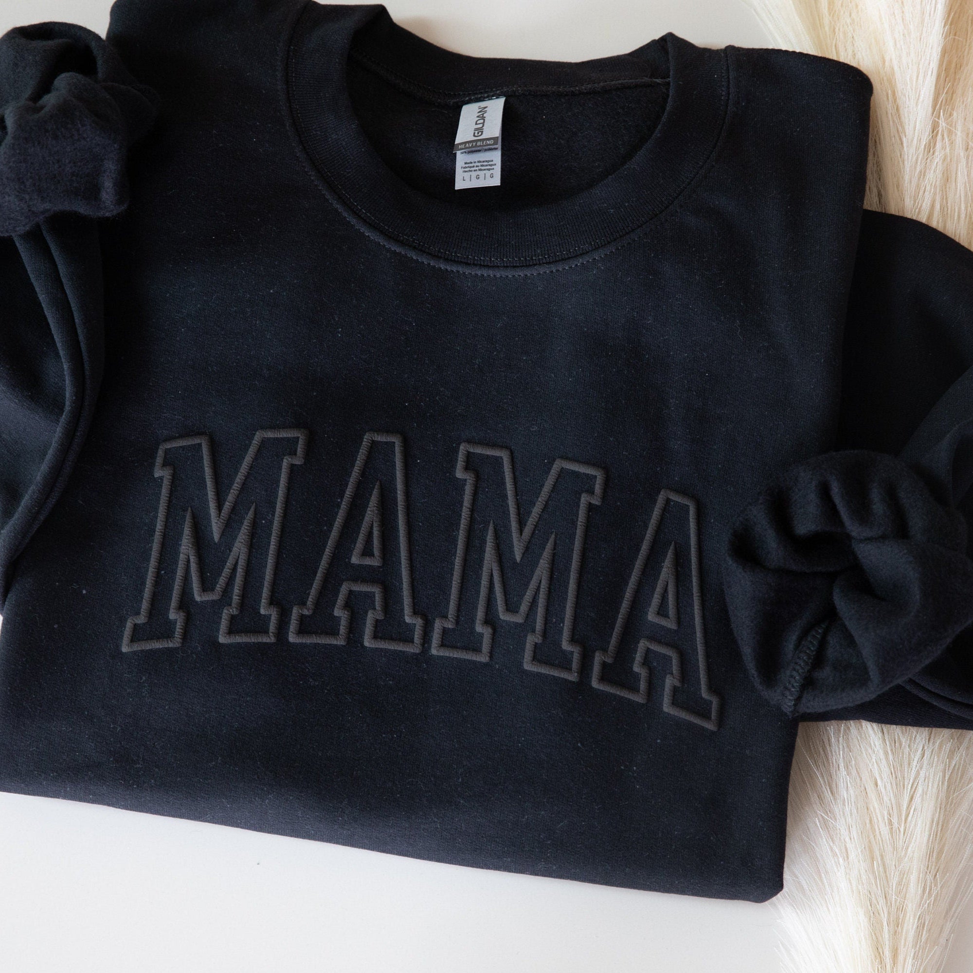 Mama Sweatshirt Mama Est Sweatshirt Mothers Day Gift Cool Mom First Mothers Day Gift Personalized Gift Mom Life Shirt New Mom Gift EMBOSSED