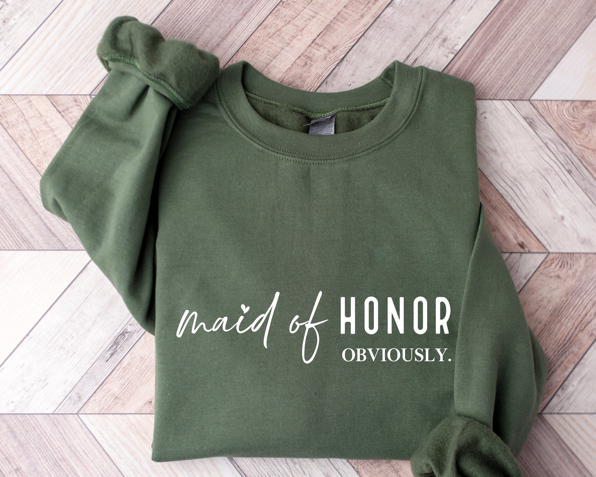 Maid of Honor Sweatshirt Gildan 18000: Cozy Bridal Party Gift for Women - Printify Choice