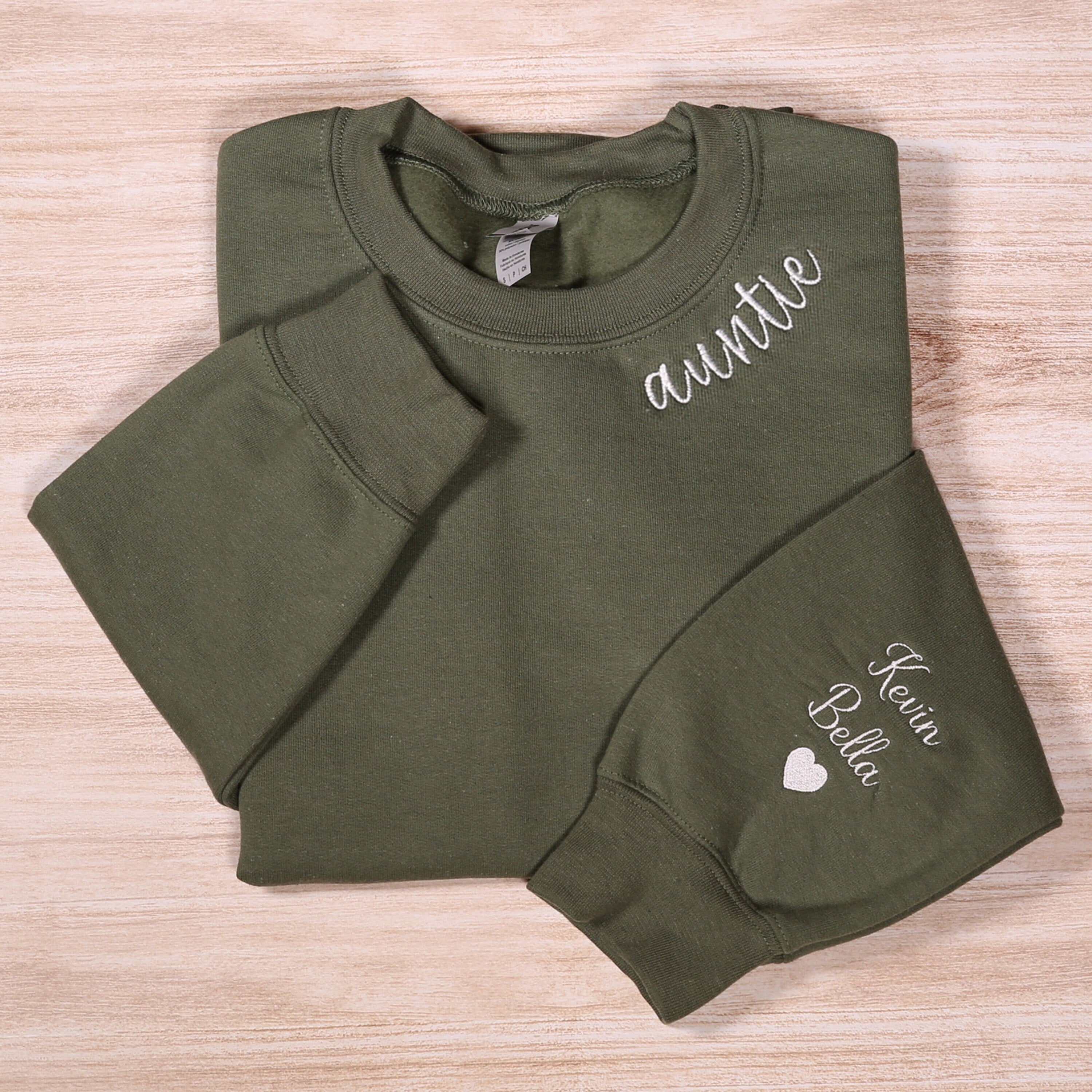 Custom Auntie Embroidered Sweatshirt With Names On Sleeve, Personalized Aunt Hoodie With Nieces Nephews Names, Aunt Outfit, Mothers Day Gift