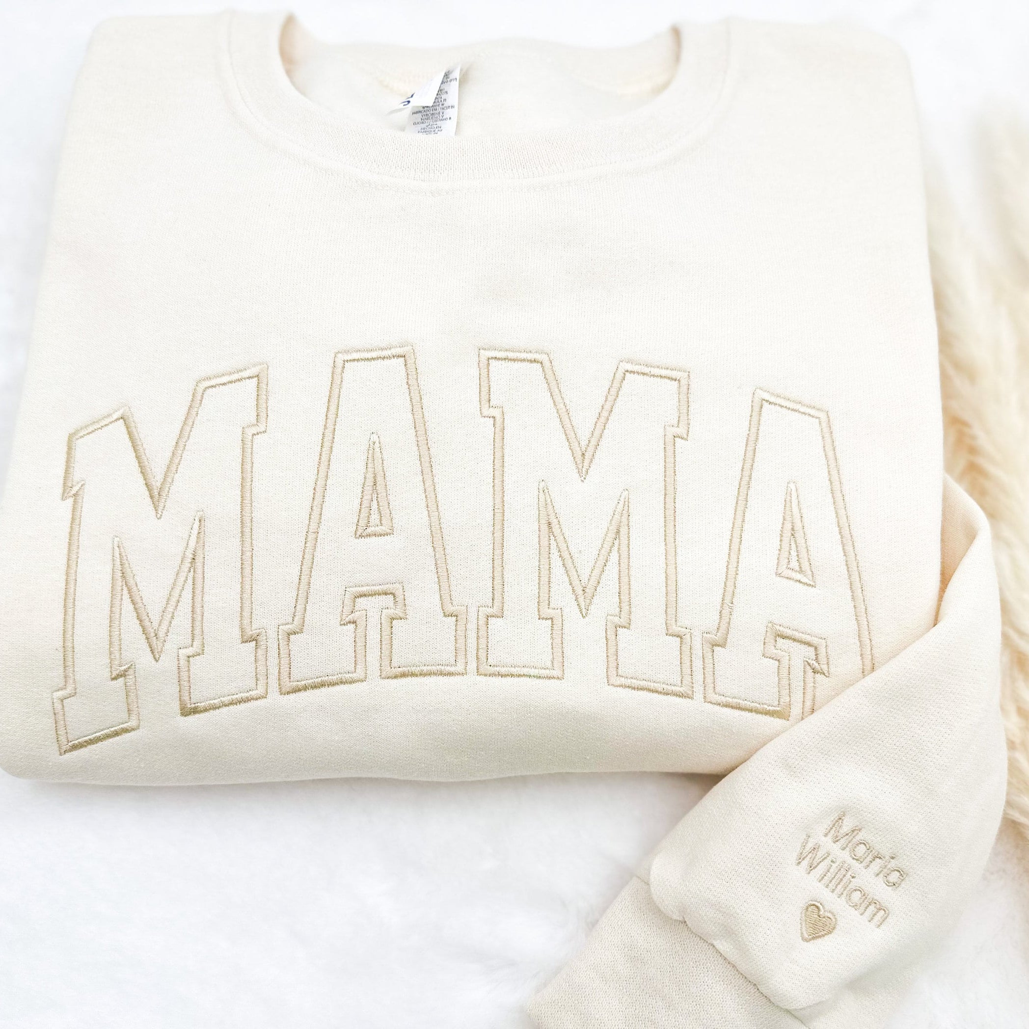 Embroidered Mama Crewneck with Kids Names, Personalized Mama Sweatshirt, Mama Shirt, Gift for Mom, Mother's Day or Wife gift, Mom Sweatshirt