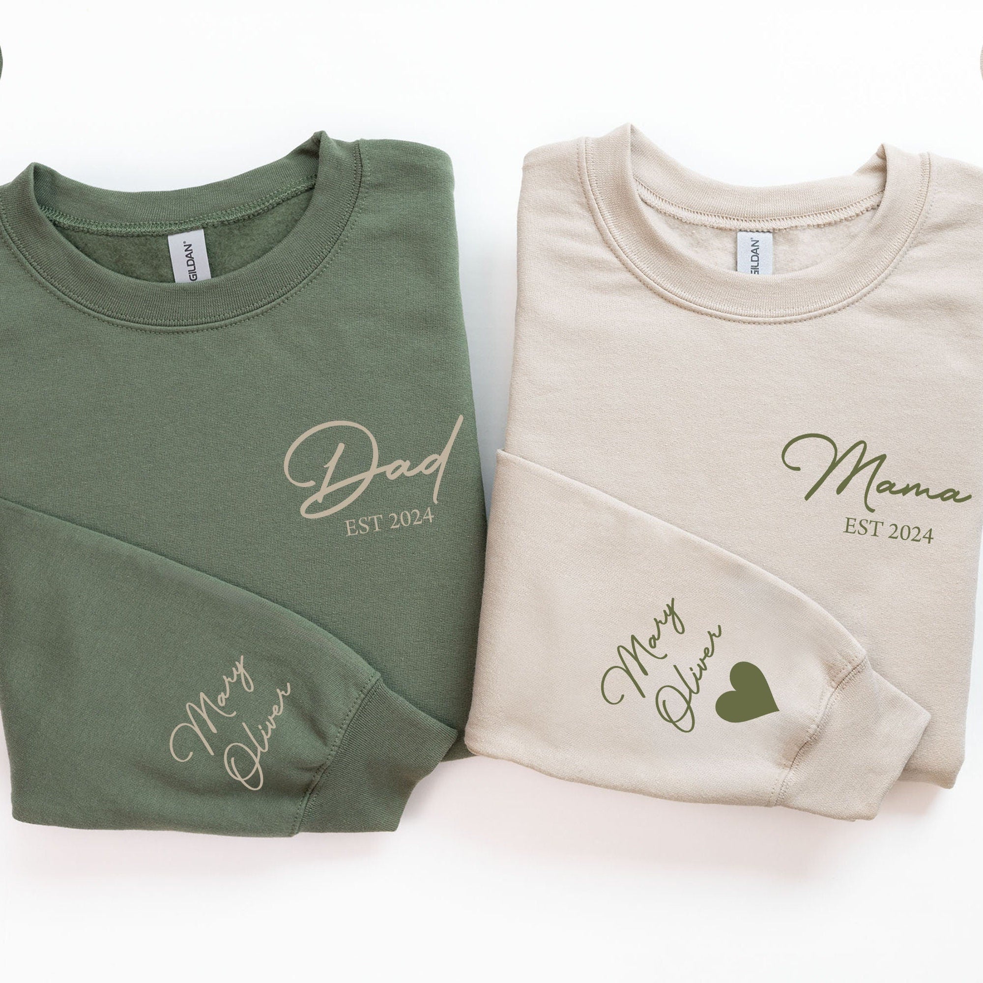 Custom Matching Dad and Mama Sweatshirt Matching Colors Mom and Dad Hoodie Personalized Mama Sweater With Kids Names Custom Dad Crewneck