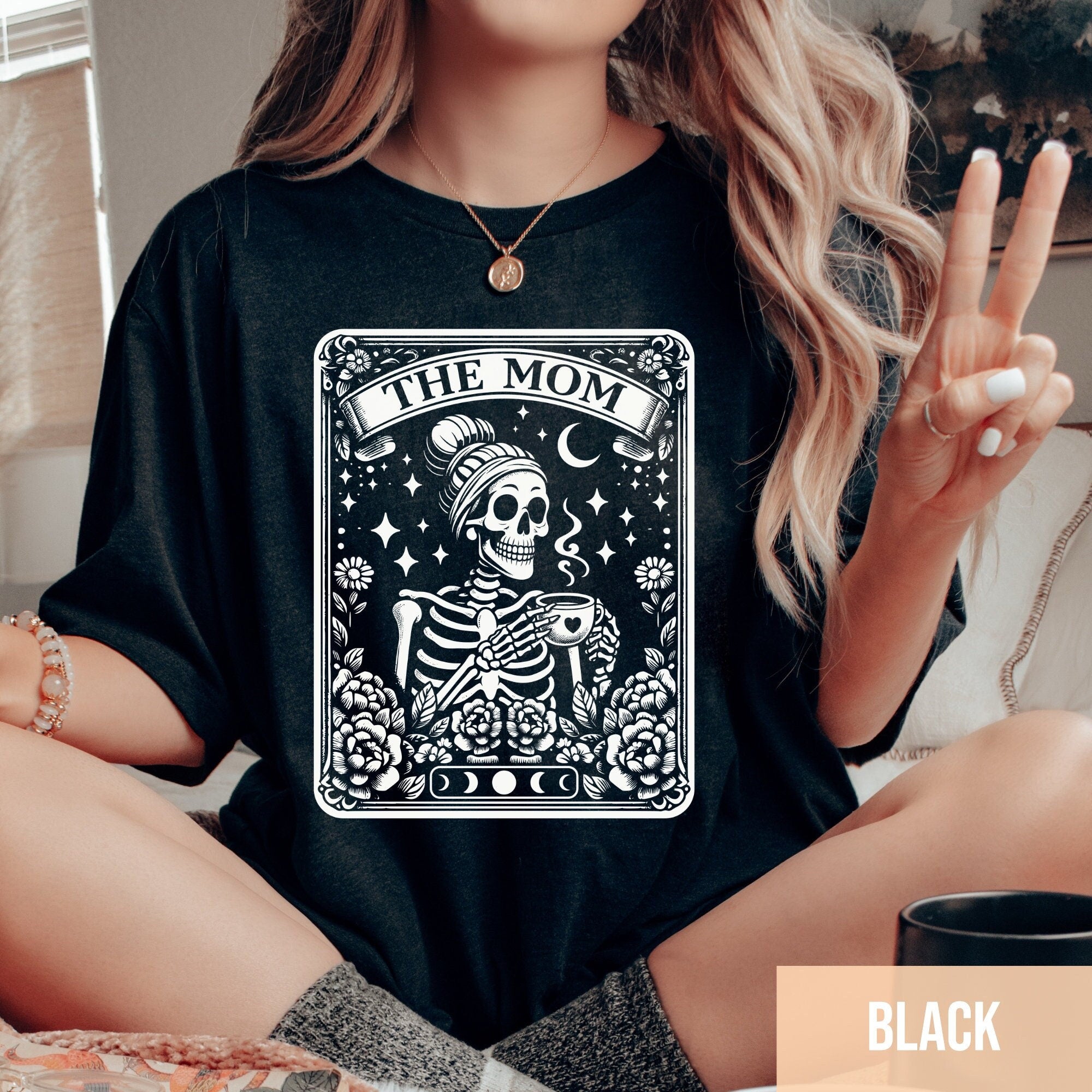 The Mom Tarot Card Shirt, Skeleton Mother Tshirt, Witchy Vibes Celestial Mama Tee, Mother's Day Shirt, Mama Sweatshirt, Mother's Day Gift