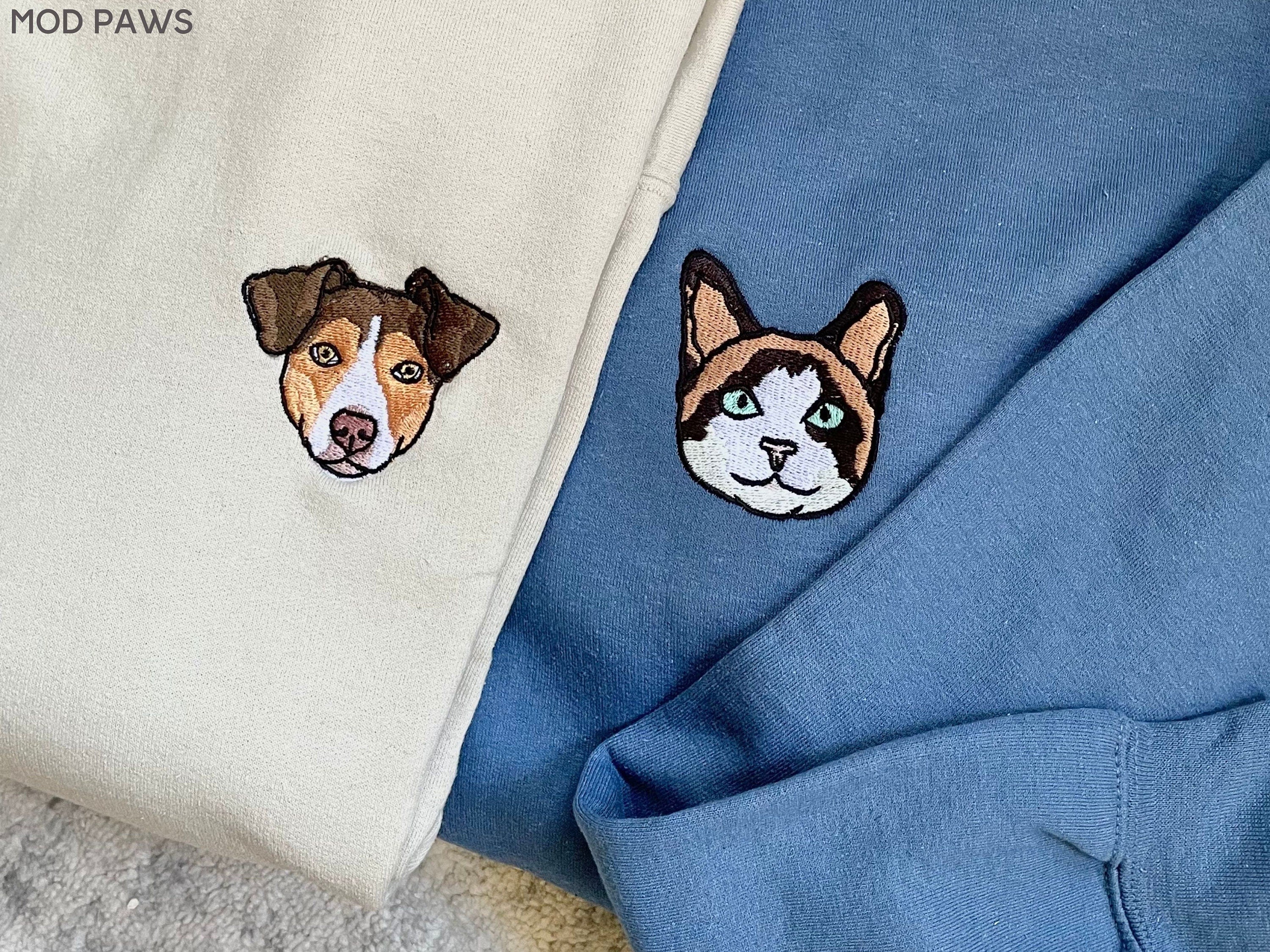 Custom EMBROIDERED Pet Hoodie Using Pet Photo + Name Custom Dog Hoodie Personalized Dog Hoody Custom Dog Custom Pet Hooded Sweatshirt