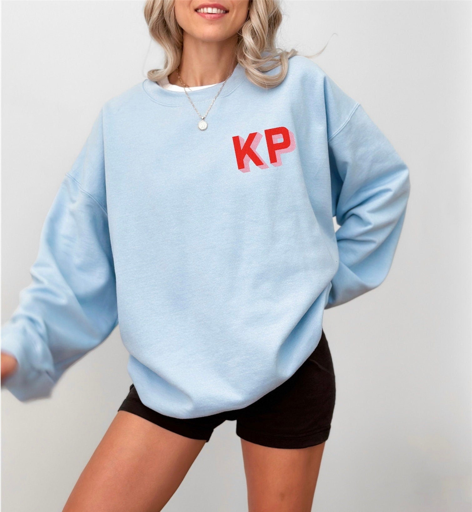 Embroidered Shadow Block Initial Crewneck | Custom Sweatshirt | Personalized Gildan 18000 | Custom Monogram Gift | Bachelorette | Bride