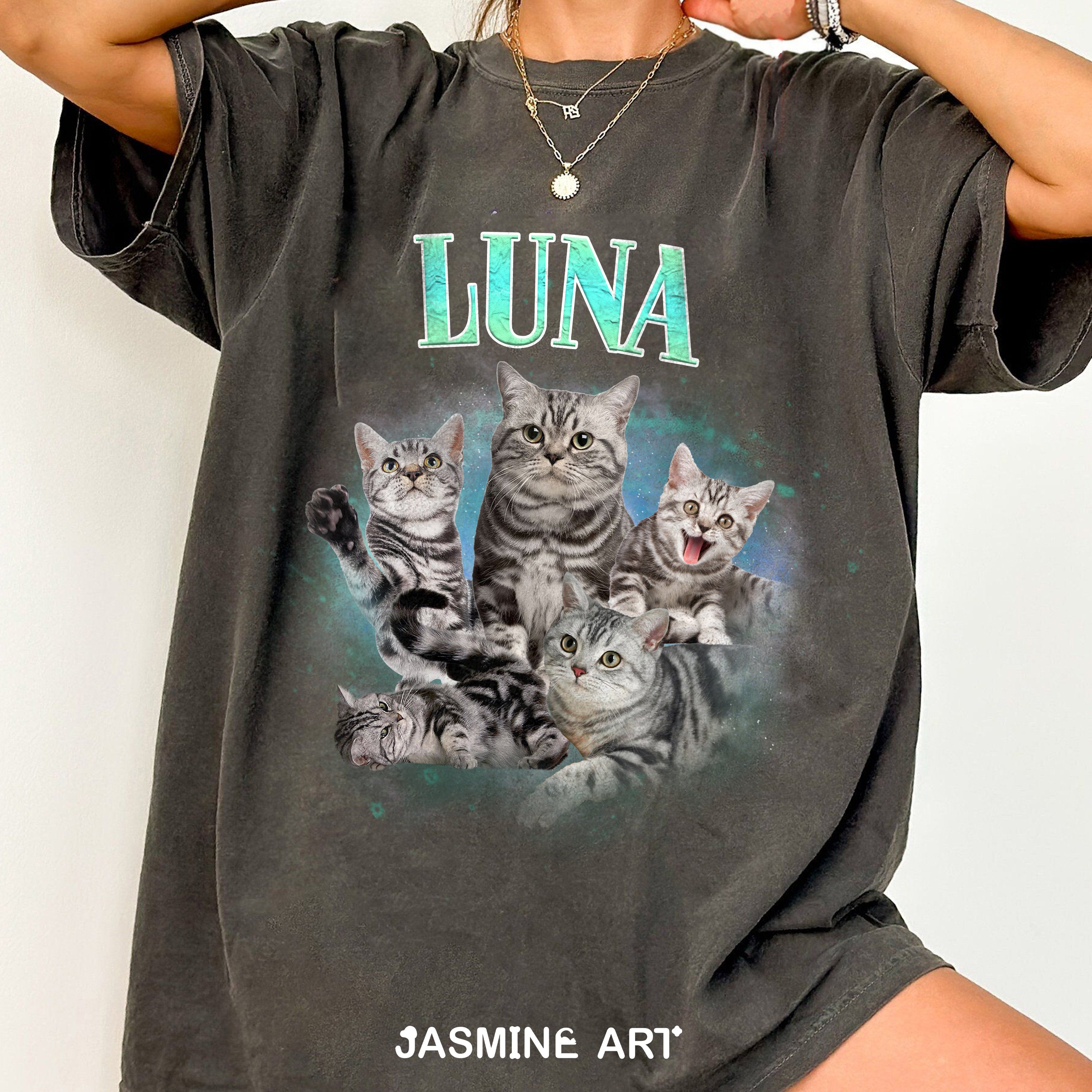 Custom Pet Vintage Shirt - Custom Cat Bootleg Rap Shirt, Cat Lover T-Shirt, Retro 90's Graphic T-Shirt, Personalized Shirt, Pet Face Shirt