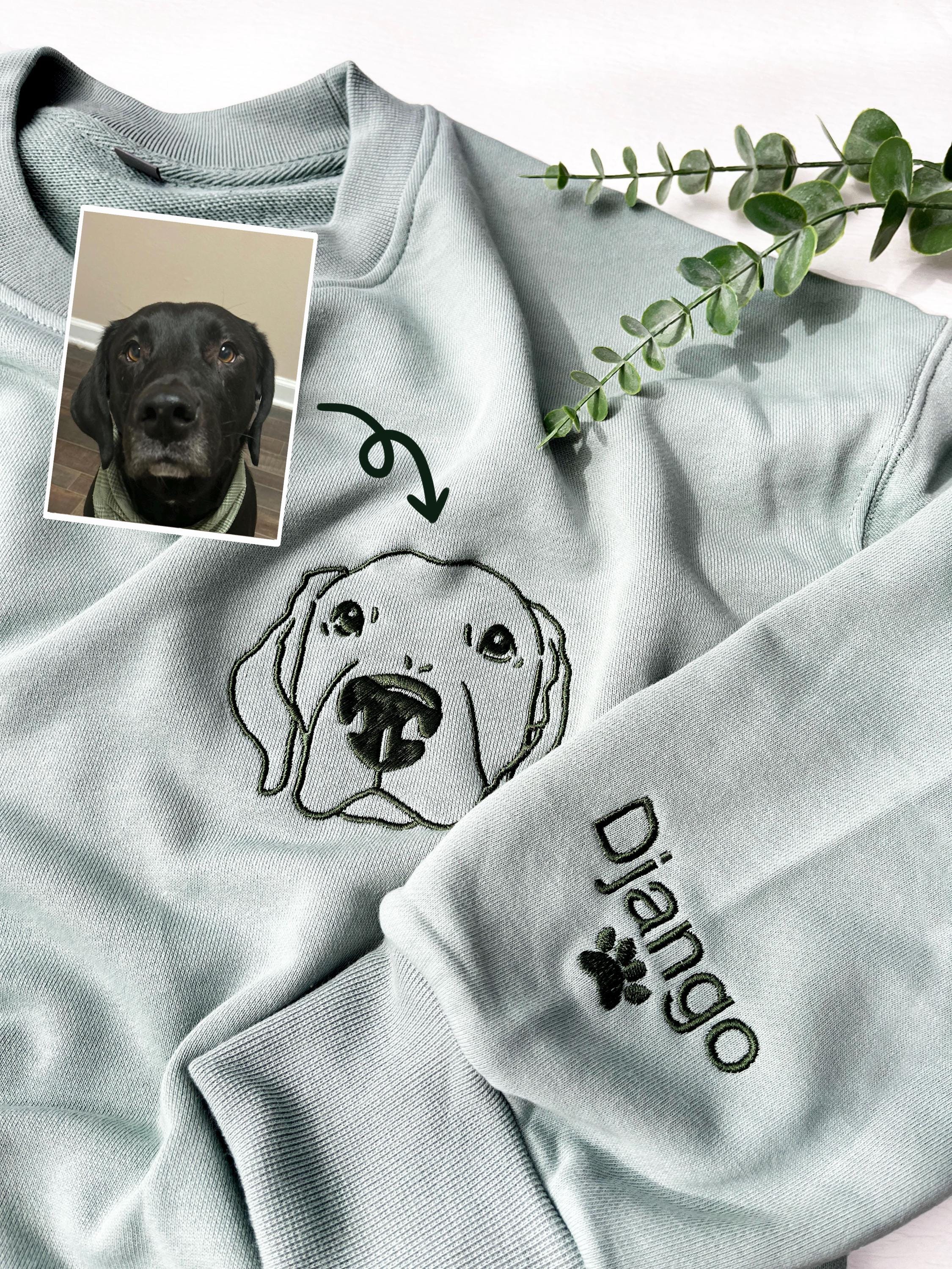 Custom Pet Embroidered Sweatshirt,Embroidered Pet Face&Name Sweatshirts,Custom Dog Portrait,pet hoodie,Perdog sweatshirt,Mummy Dog's Gift