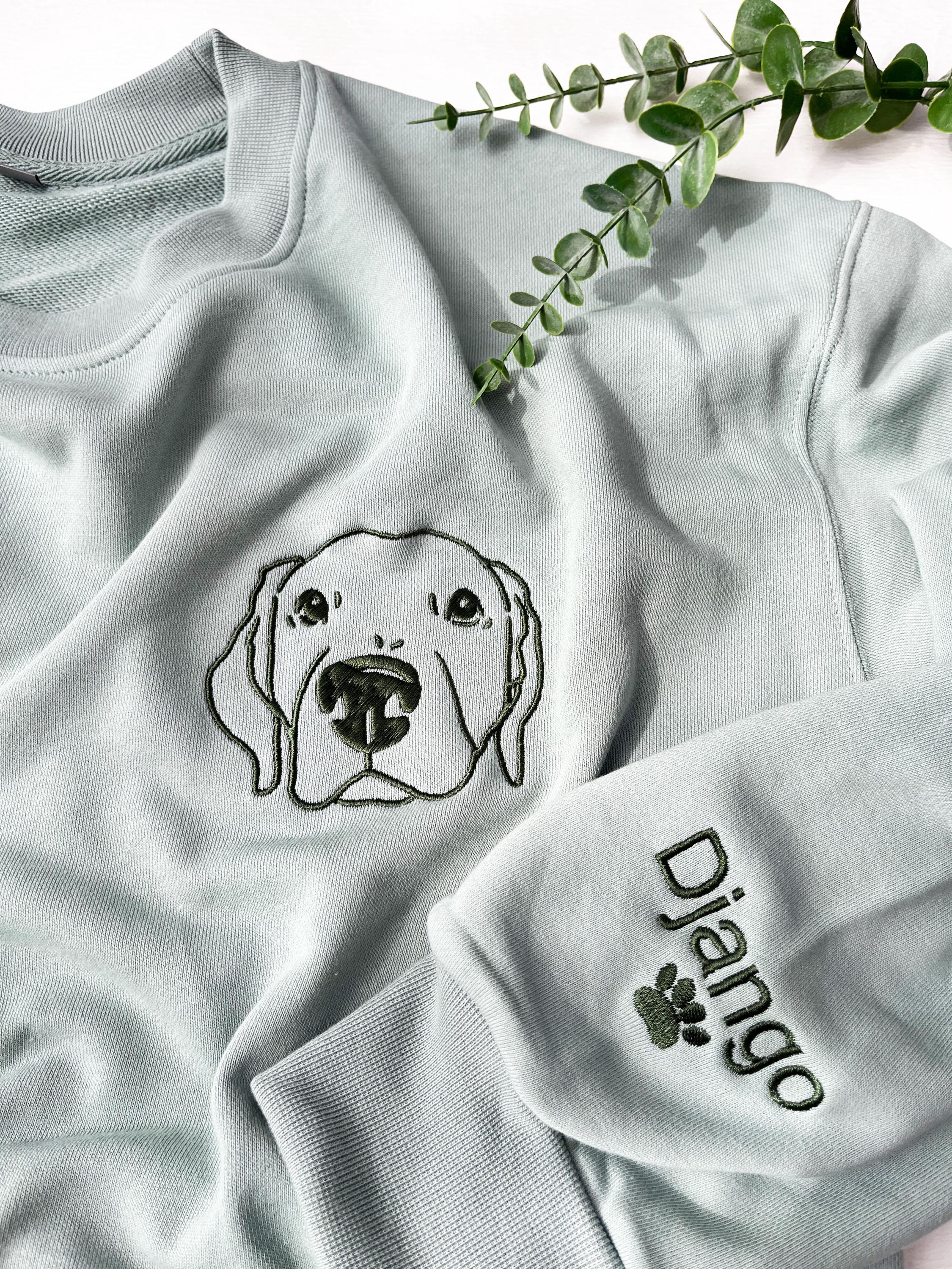 Custom Pet Embroidered Sweatshirt,Embroidered Pet Face&Name Sweatshirts,Custom Dog Portrait,pet hoodie,Perdog sweatshirt,Mummy Dog's Gift