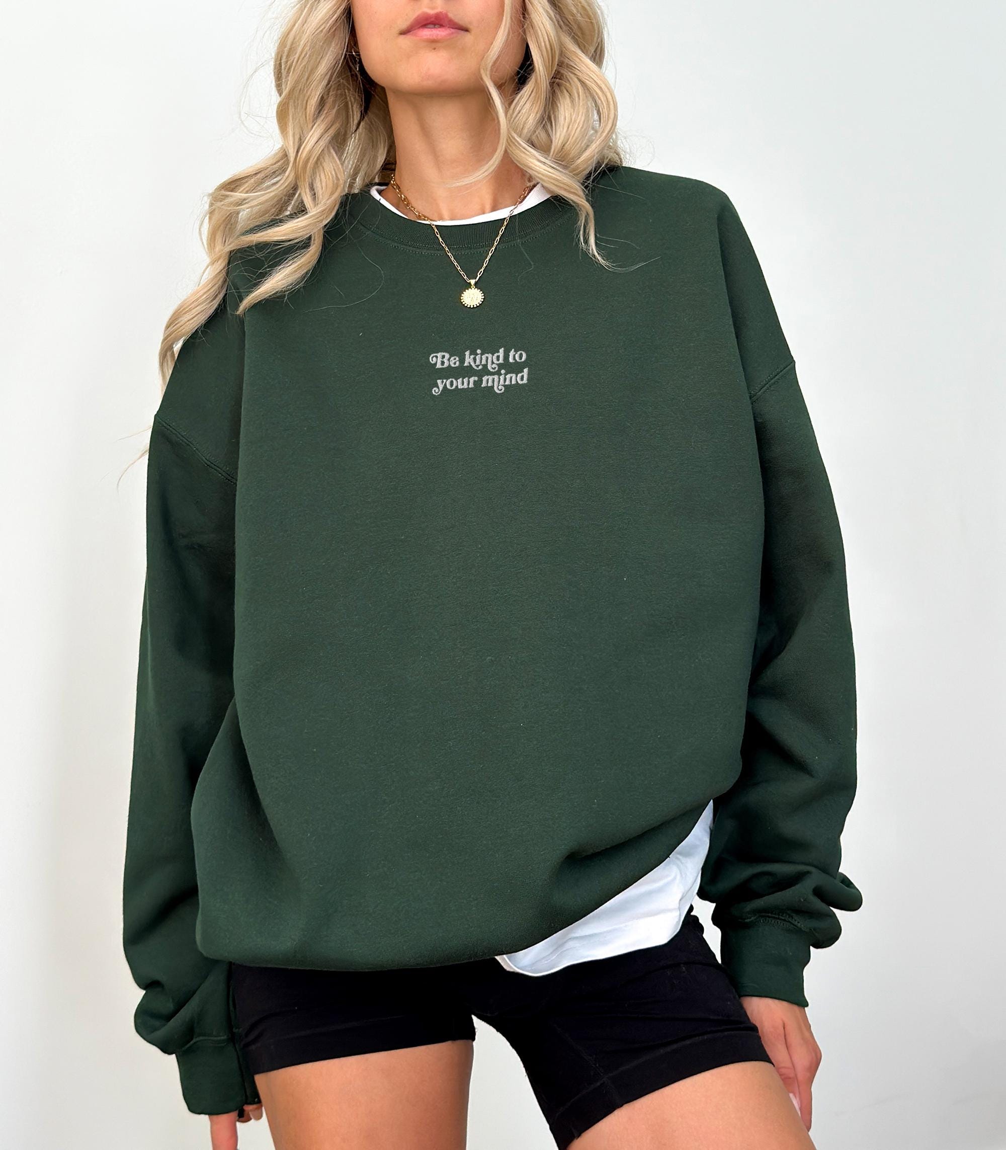 Be Kind to Your Mind Sweatshirt Embroidered Sweatshirt Mental Health Sweatshirt Embroidered Crewneck Vintage Sweatshirt