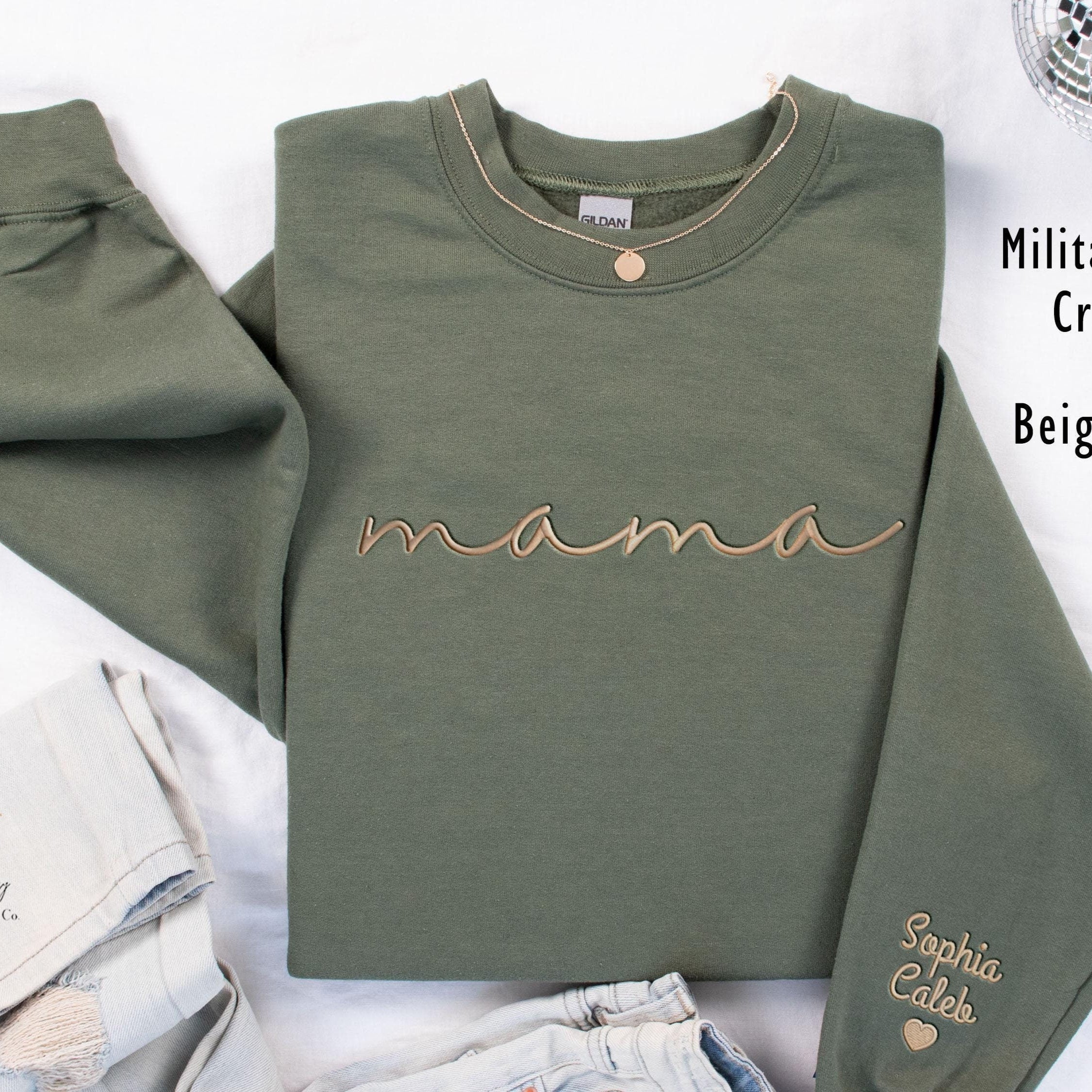 Embroidered Personalized Mama Sweatshirt, Mother's Day Gift, New Mom Gift, Minimalist Cool Mom Sweater, Women 124