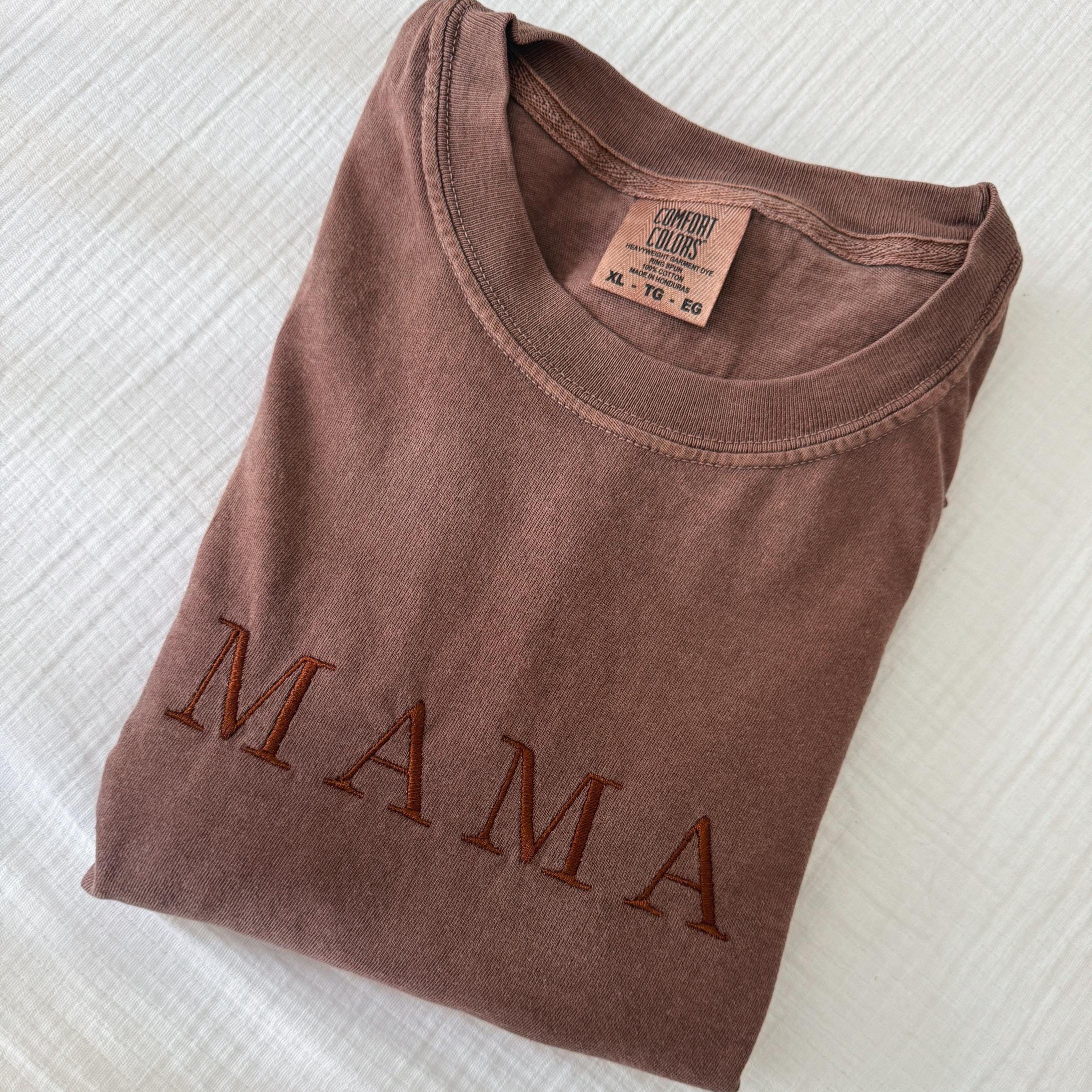 Embroidered Mama Shirt, Minimalistic, Mommy Tee, New Mom T-shirt, Gift for Moms, Mom Gift, Minimalist Mama Tee