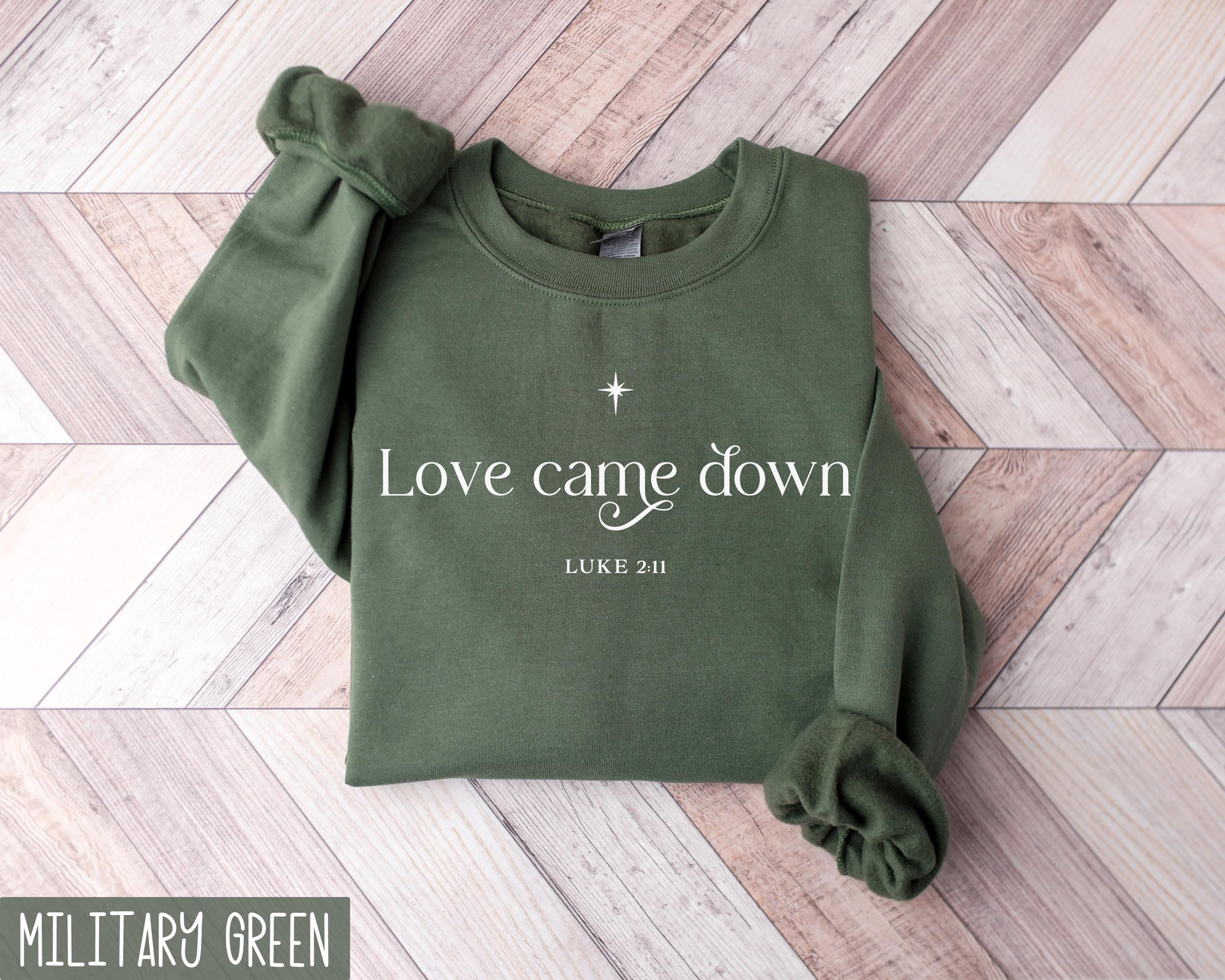 Love Came Down Gildan 18000 Sweatshirt, Cozy Religious Christmas Shirt for Women & Men - Printify Choice Holiday Gift