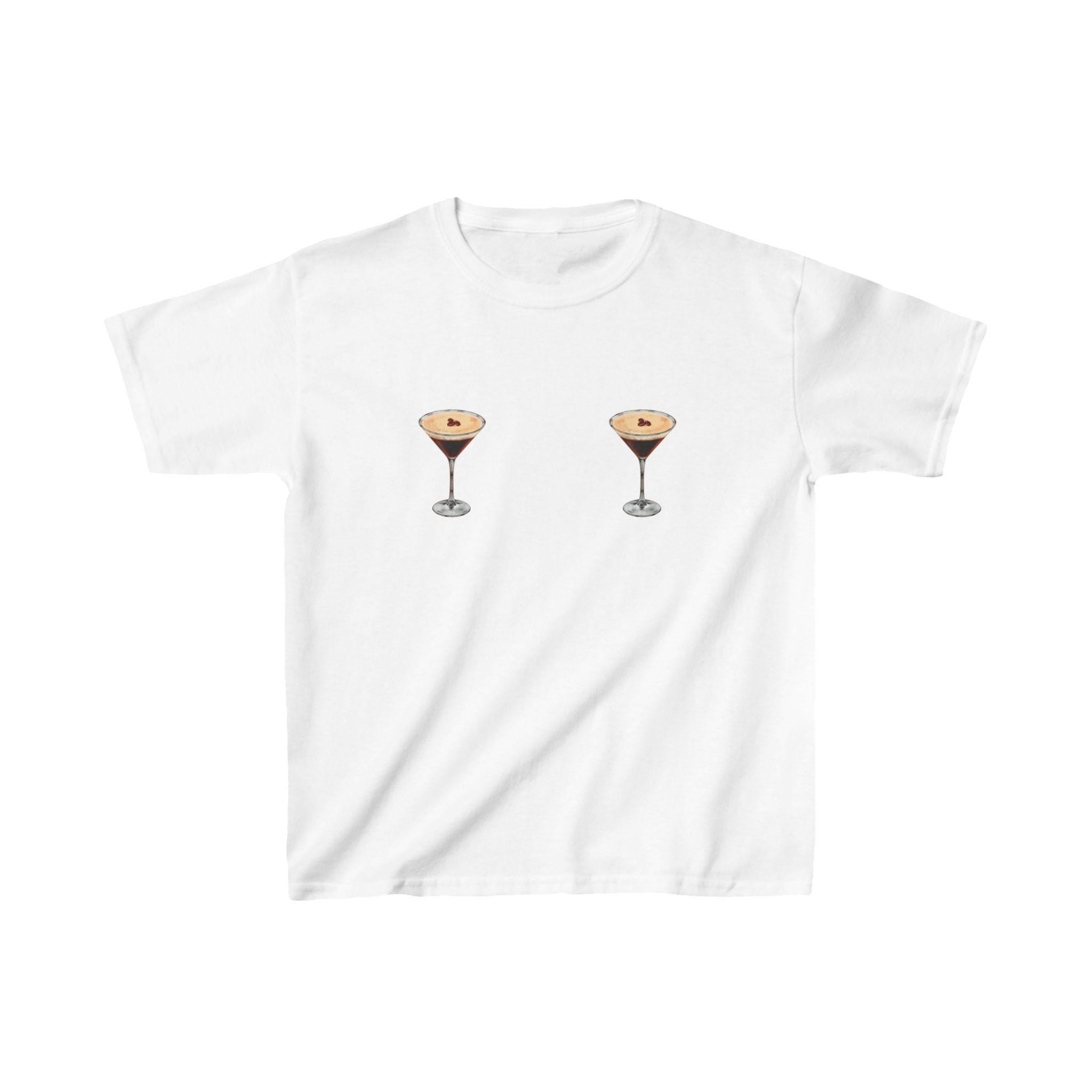 Espresso Martini Baby Tee for Women - Tini Time Signature Cocktail Y2K Top, Coffee Queen Coffee Lover Shirt, Preppy Gift, Fitted Crop Summer Outfit