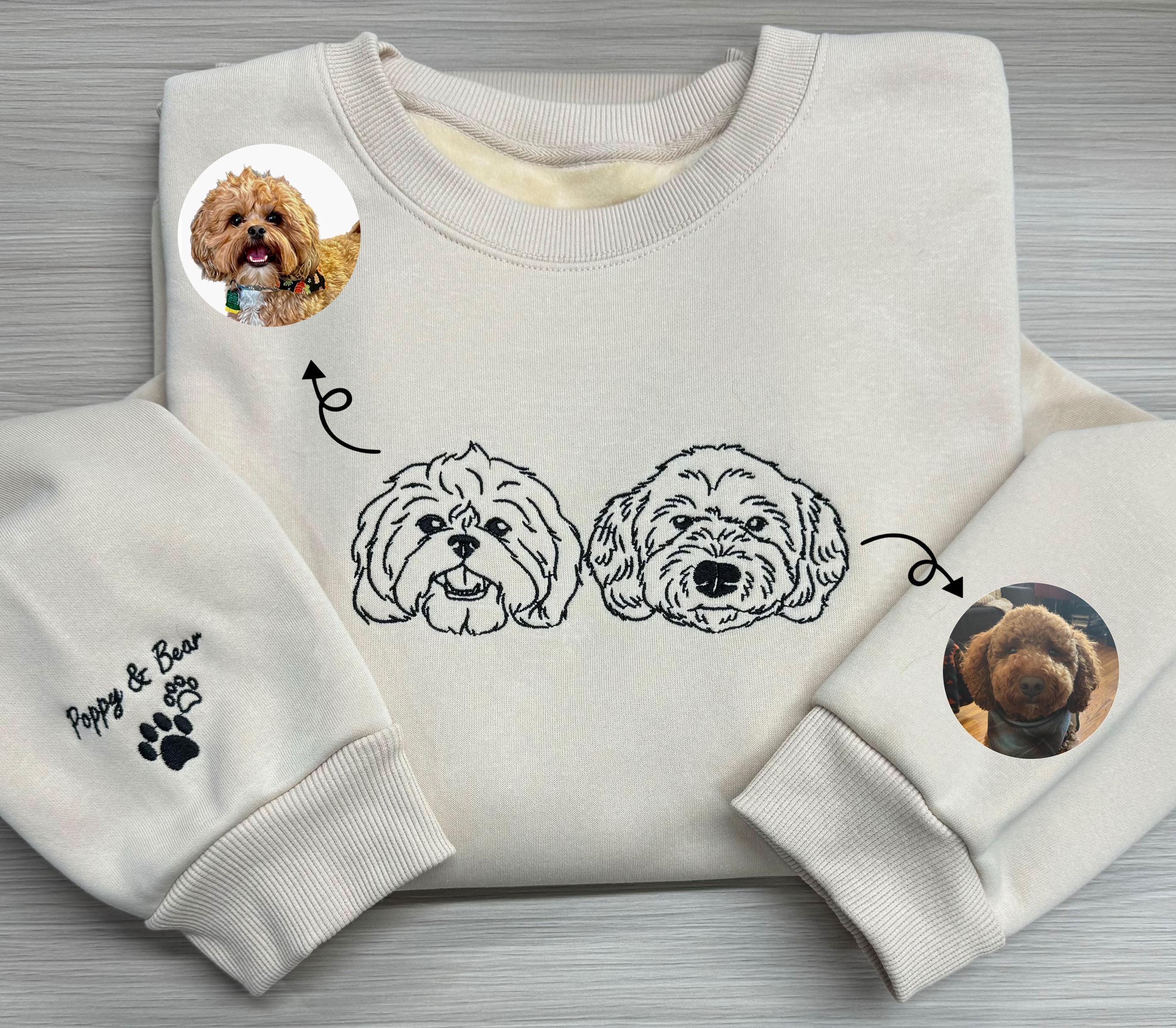 Pet Embroidered Sweatshirt,Custom Embroidered Dog Sweatshirt,Custom Embroidered Cat Sweatshirt,pet hoodie,Pet Lovers Gift, Gift For Mom