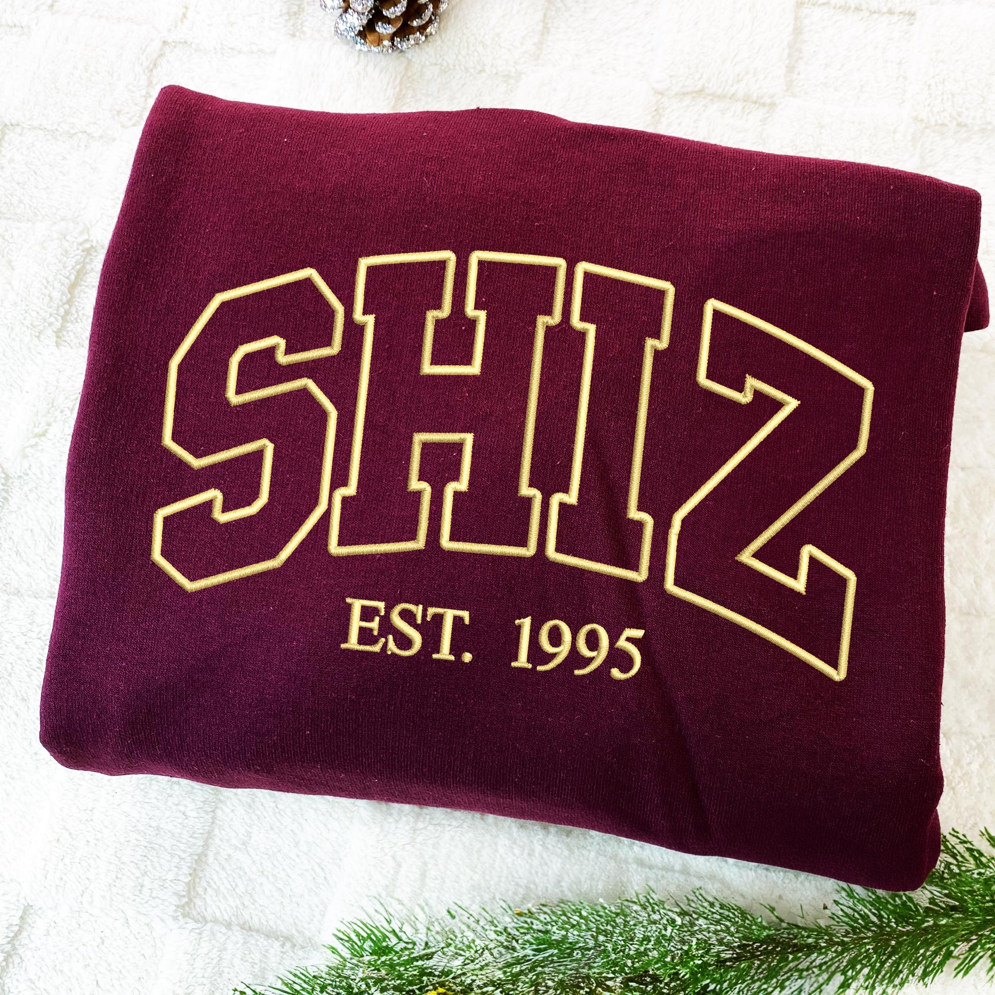 Shiz University College Sweatshirt, Embroidered Wickeds the Musical Movie, Elphaba and Glinda, Defying Gravity, Ozdust Ballroom, Shiz Gear