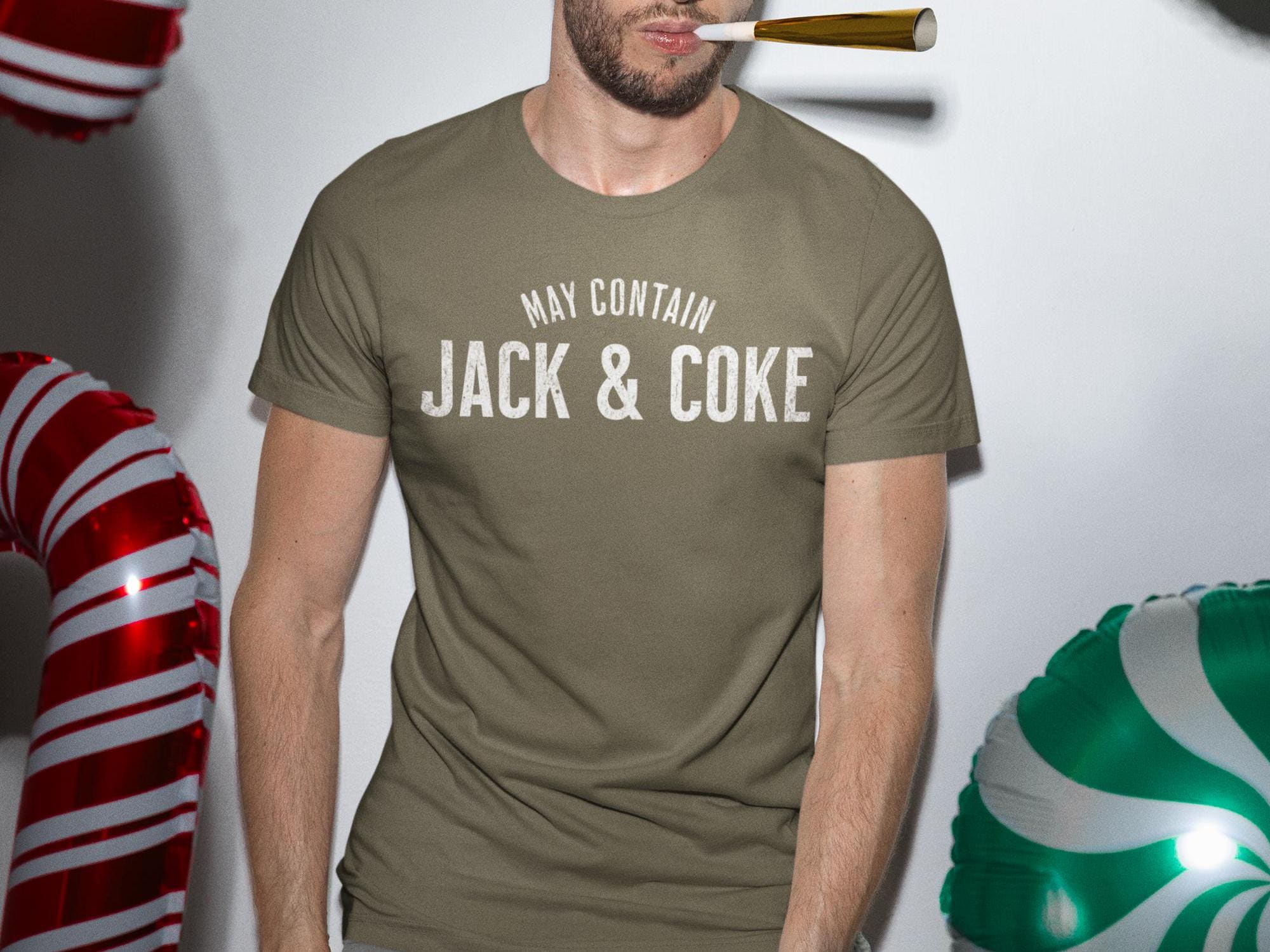 Funny Jack and Coke T-Shirt: Gildan 5000 Unisex Heavy Cotton Tee, Perfect Party Drinking Outfit, Printify Choice for Men & Women