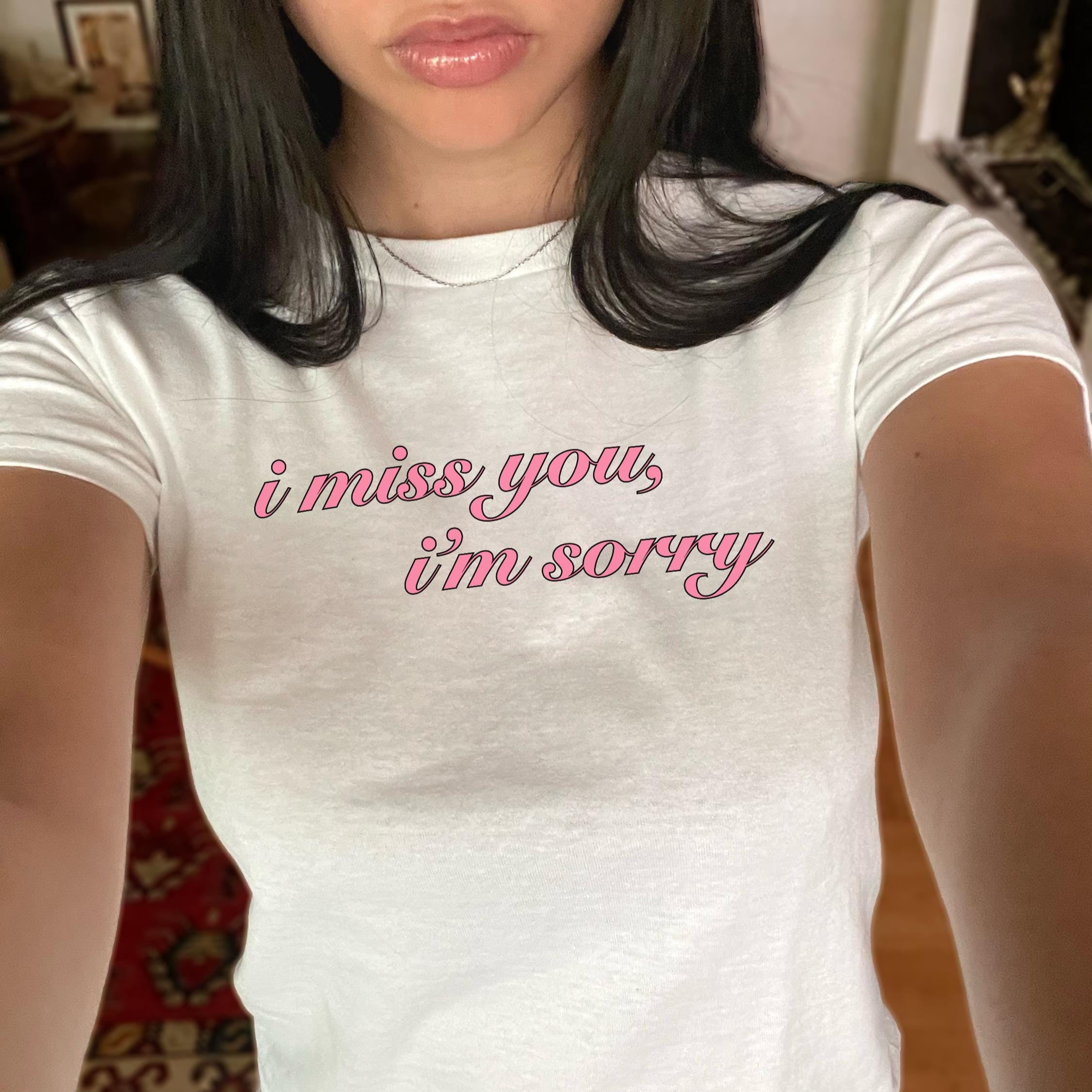 I Miss You Baby Tee Shirt Trendy Shirt For Women Custom Pop Concert Graphic TShirt Gifts For Her Concert Tee