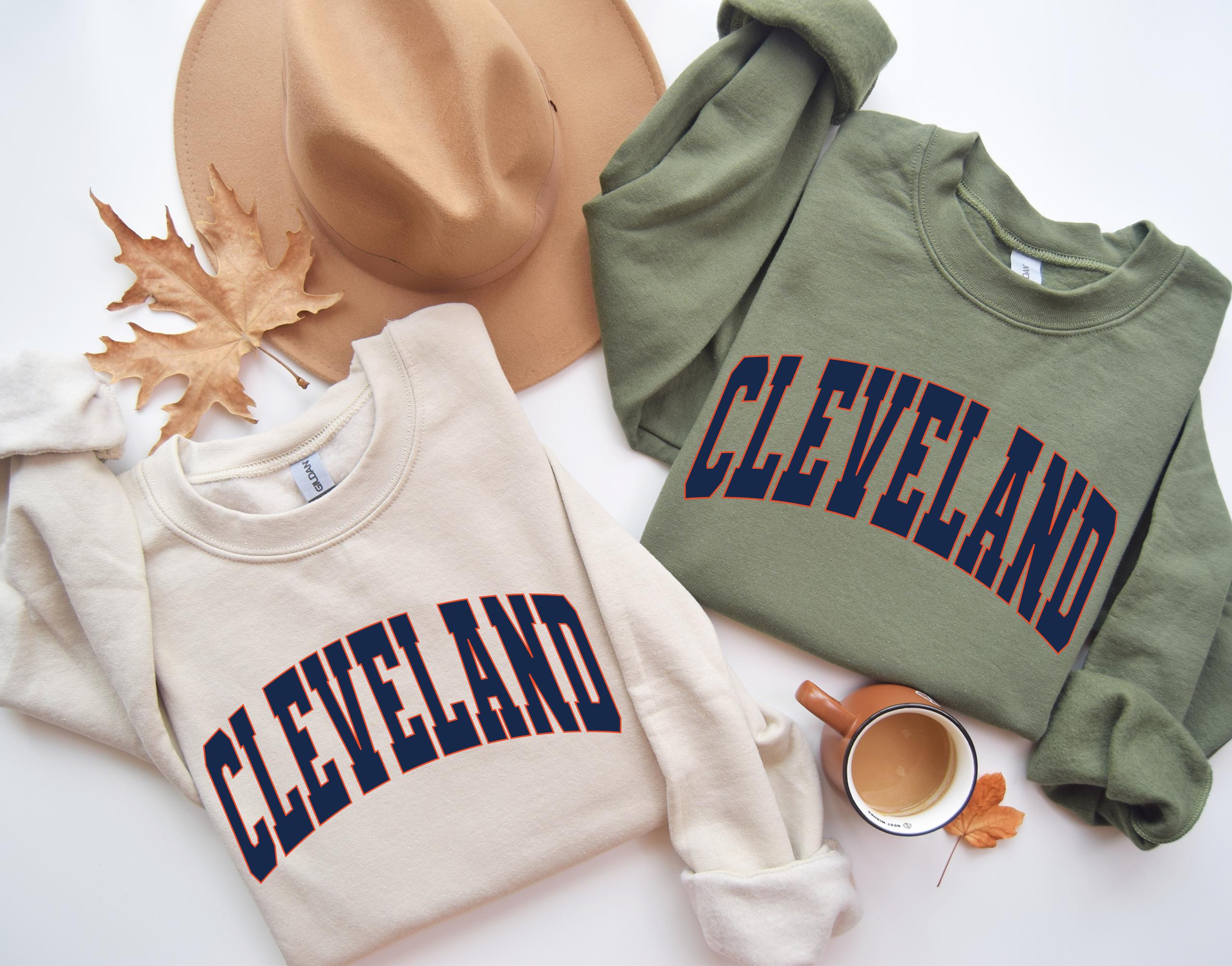 ✨ Retro Cleveland Football Sweatshirt: Gildan 18000 Game Day Apparel for Men & Women – Cozy Unisex Crewneck by Printify Choice, Perfect Fall Outfit or Gift ✨