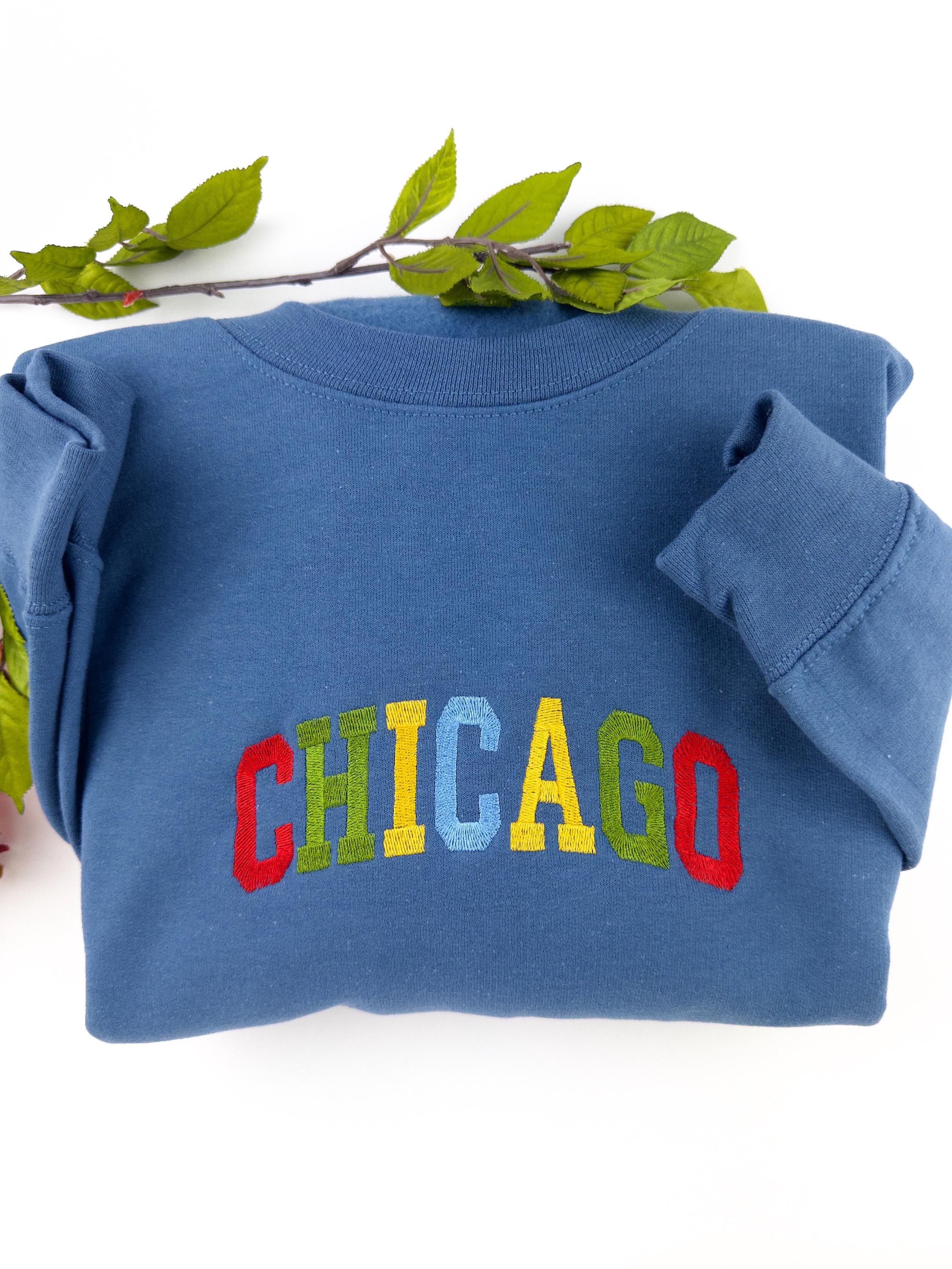 Chicago Embroidered Sweatshirt-(Colorful)