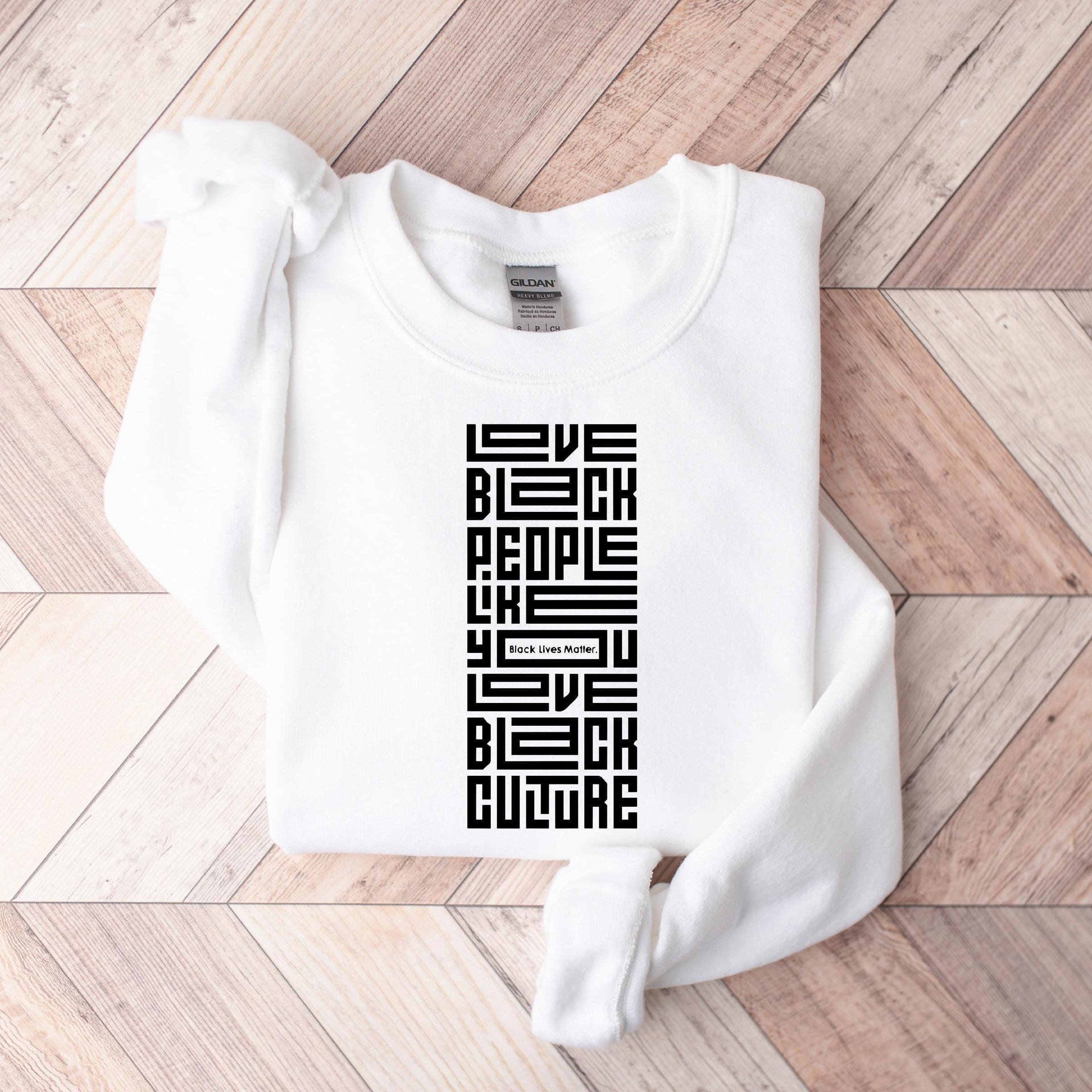 Love Black People Culture Gildan 18000 Sweatshirt: BLM Hoodie Gift for Women, Perfect Cozy Printify Choice for Fall