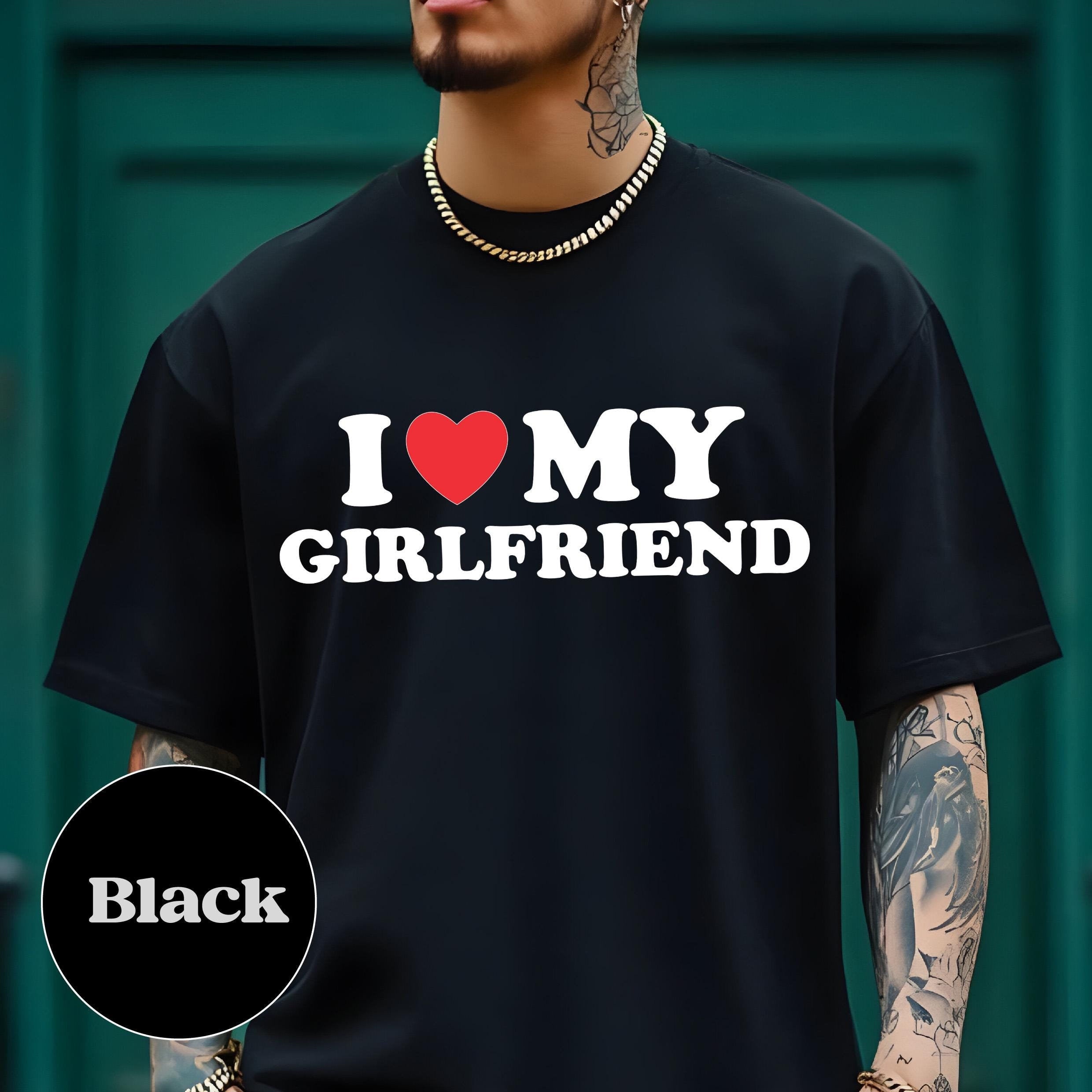 I Love My Girlfriend T-Shirt, Gildan 5000 Unisex Heavy Cotton Tee, Perfect Valentine's Day Gift, Printify Choice for Couples