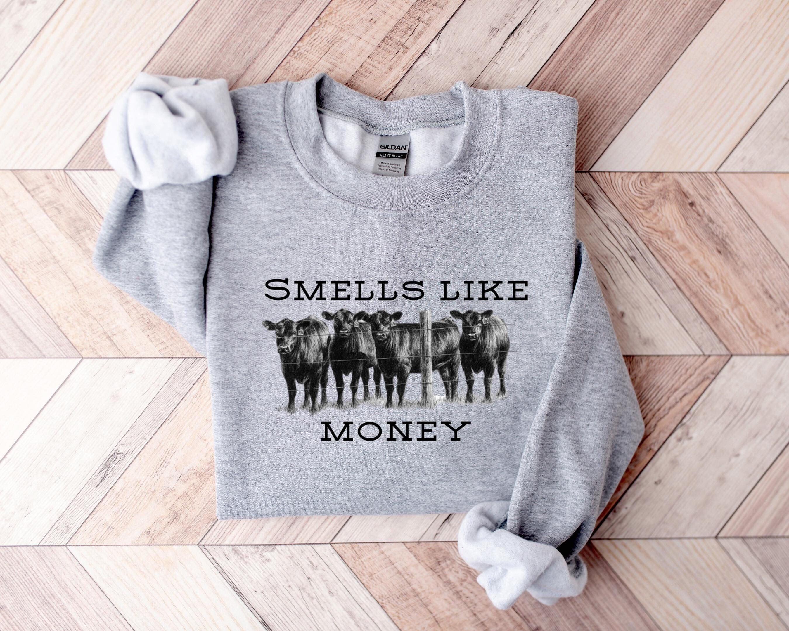 ✨Smells Like Cattle Gildan 18000 Sweatshirt✨ Western Cow Shirt Gift for Women, Cozy Unisex Heifer Hoodie, Farm Lover Aesthetic