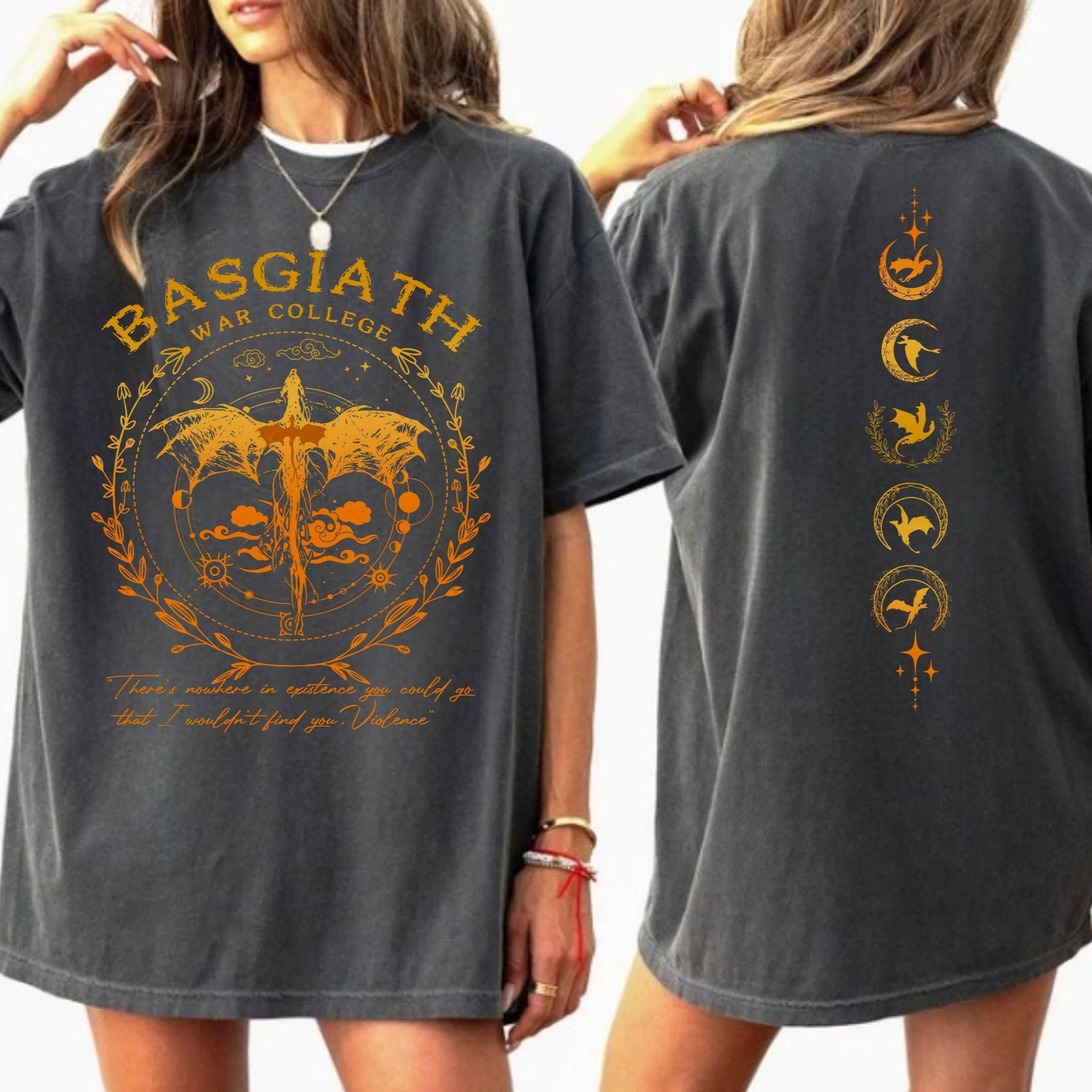 Comfor Colors Basgiath War College Shirt, Fourth Wing Double-Sided T-shirt, Dragon Rider Shirt, Riders Quadrant Tee, Book Lover Gift, LT613