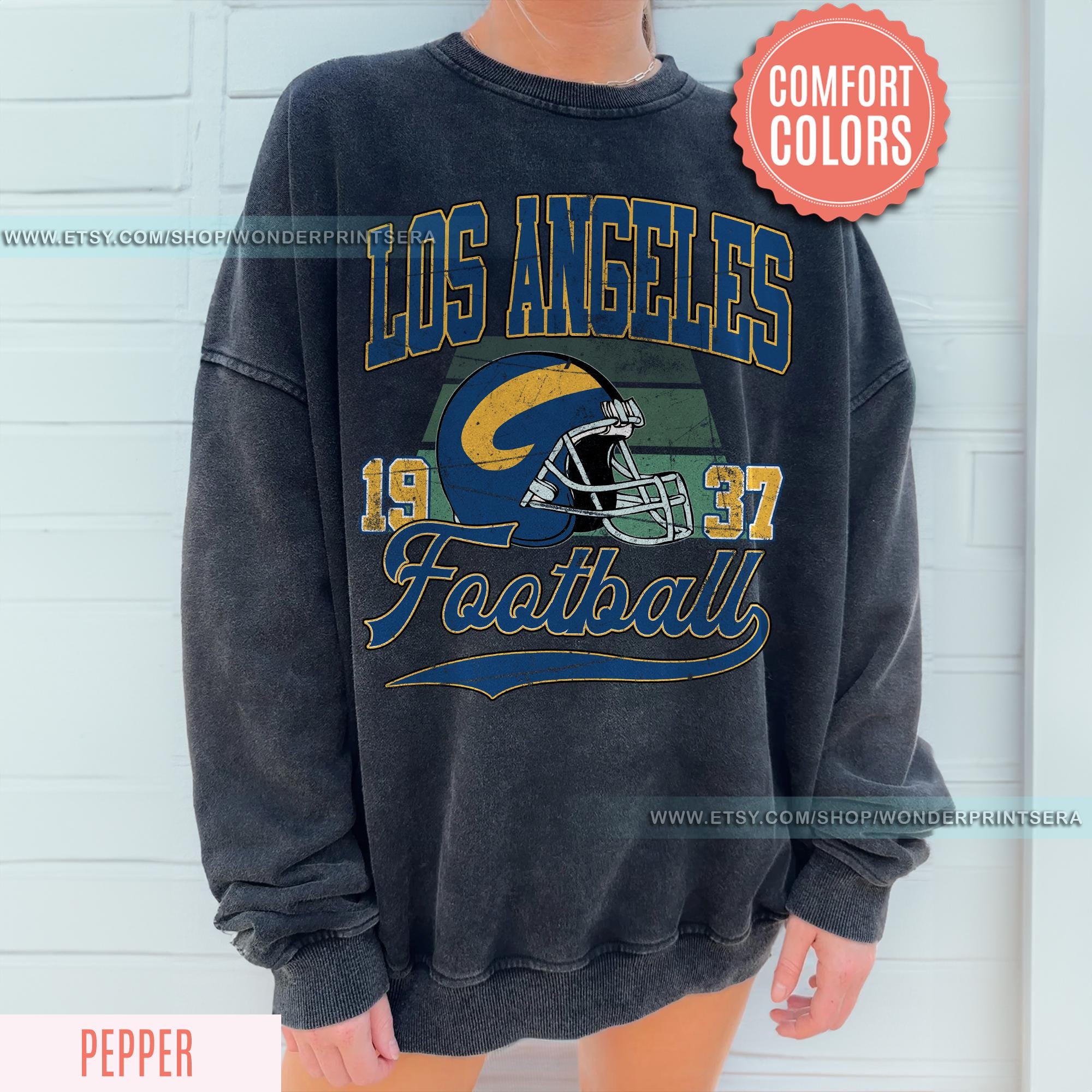Vintage Style Comfort Colors ® Crewneck Sweatshirt, Game Day Pullover, 90s Style Football Crew FSE25