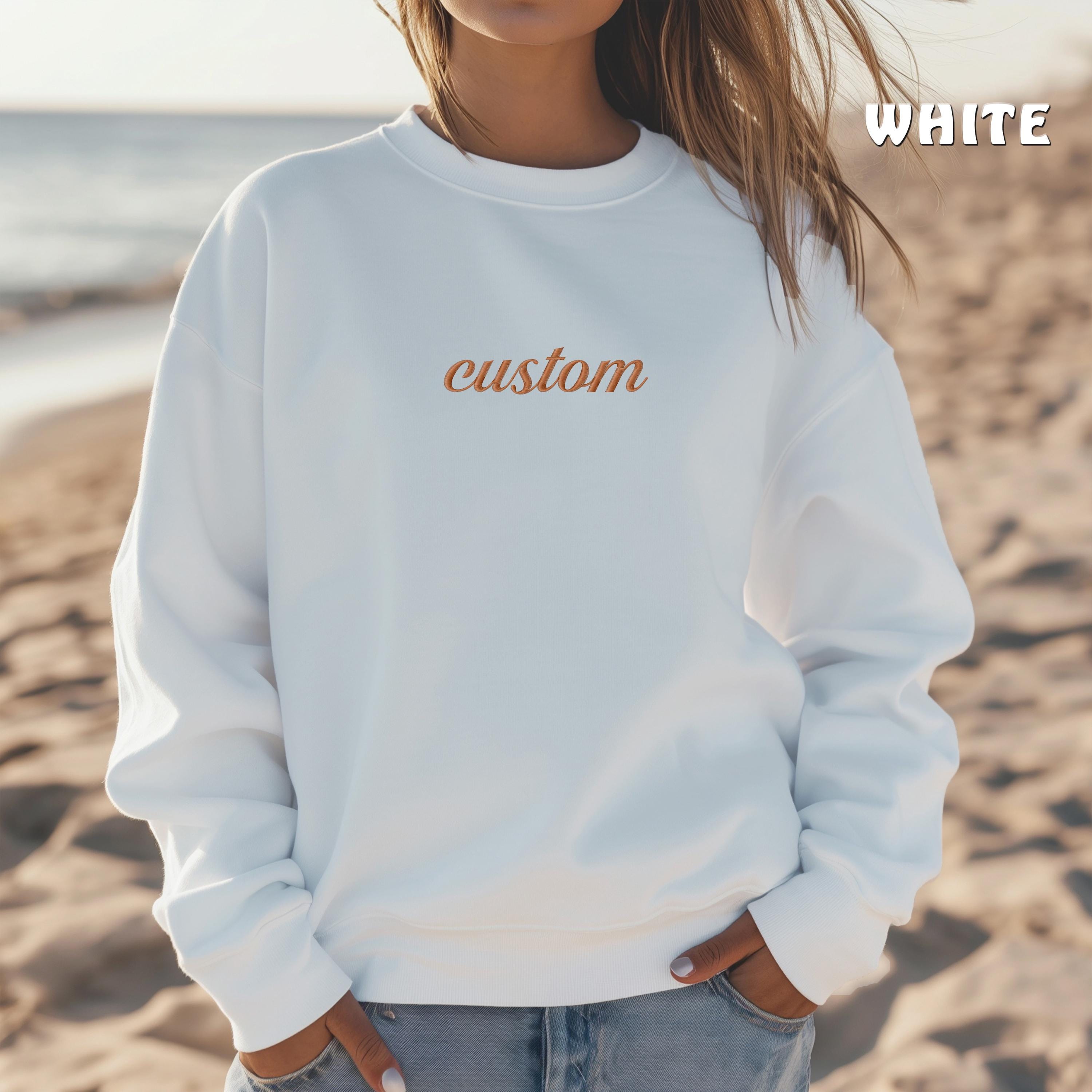 Custom Design Embroidered Sweatshirt, Personalized Text Sweatshirt, Custom Logo Sweatshirt, Customizable Sweatshirt,Comfort Color Sweatshirt